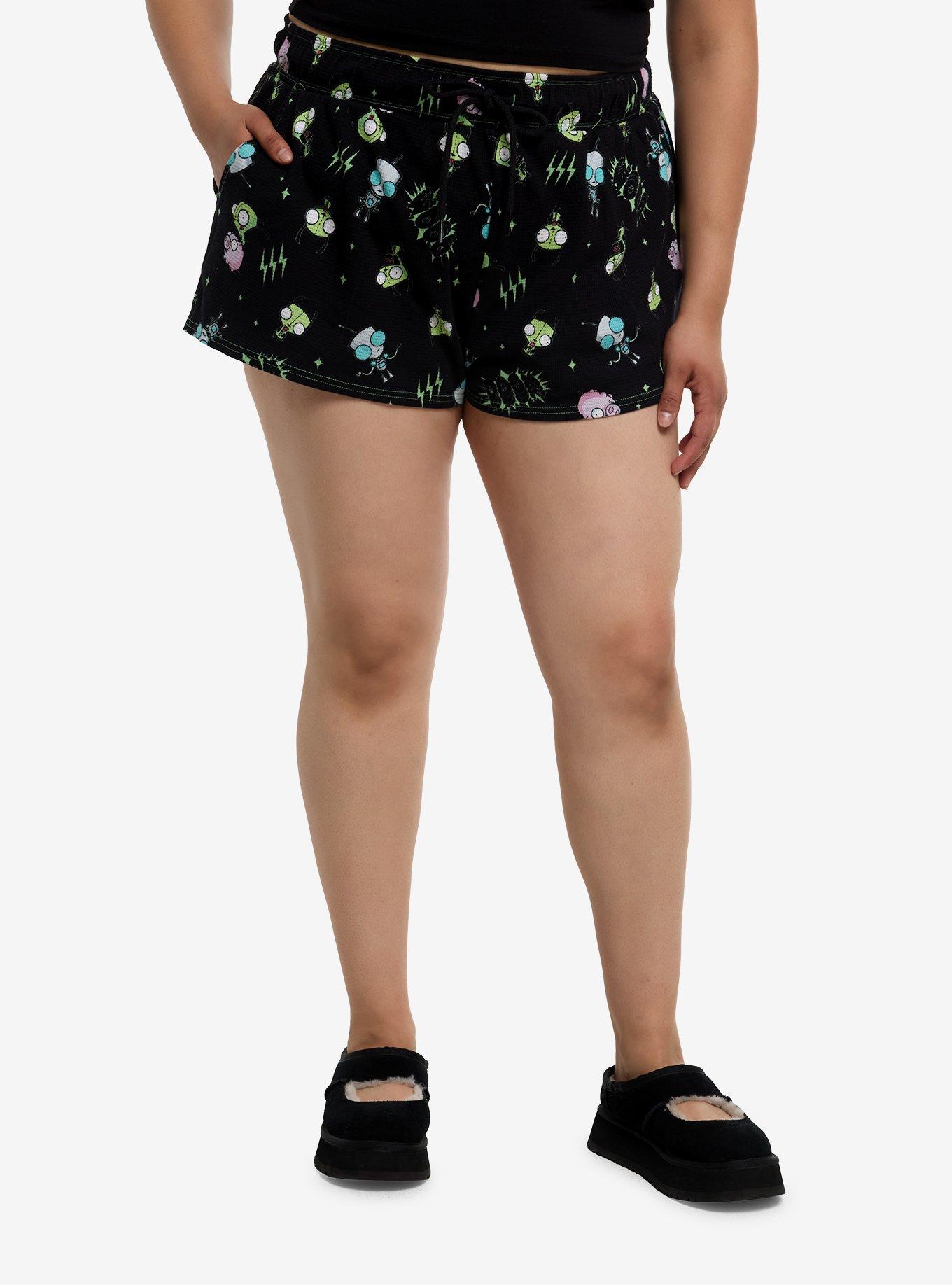 Invader Zim Allover Print Girls Lounge Shorts Plus Size, , hi-res