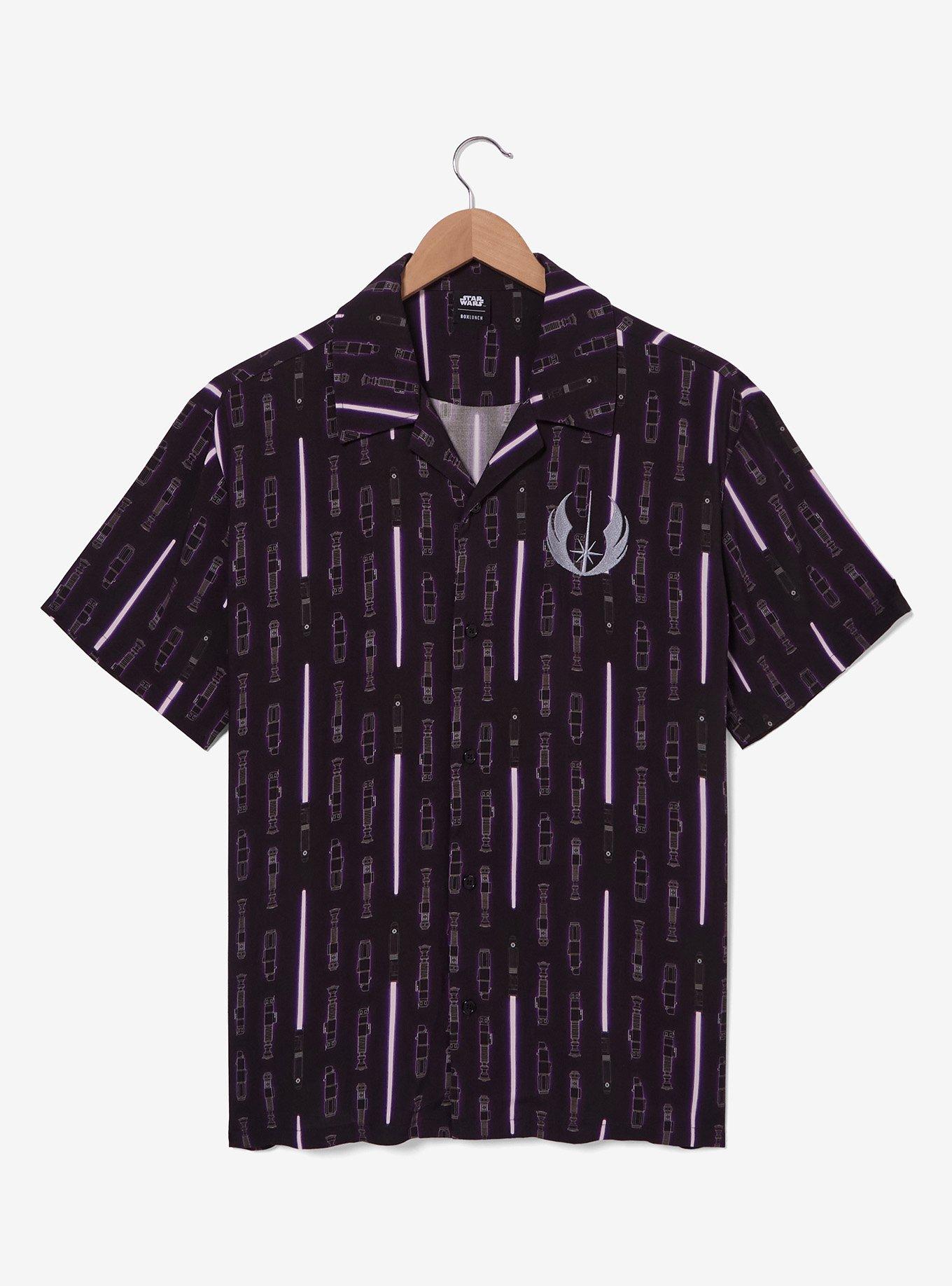 Star Wars Mace Windu Lightsaber Allover Print Woven Shirt, , hi-res