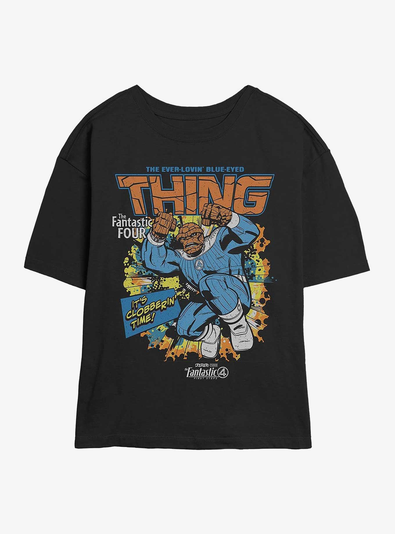 Marvel The Fantastic Four: First Steps Thing Cover Girls Skimmer T-Shirt Hot Topic Exclusive, BLACK, hi-res