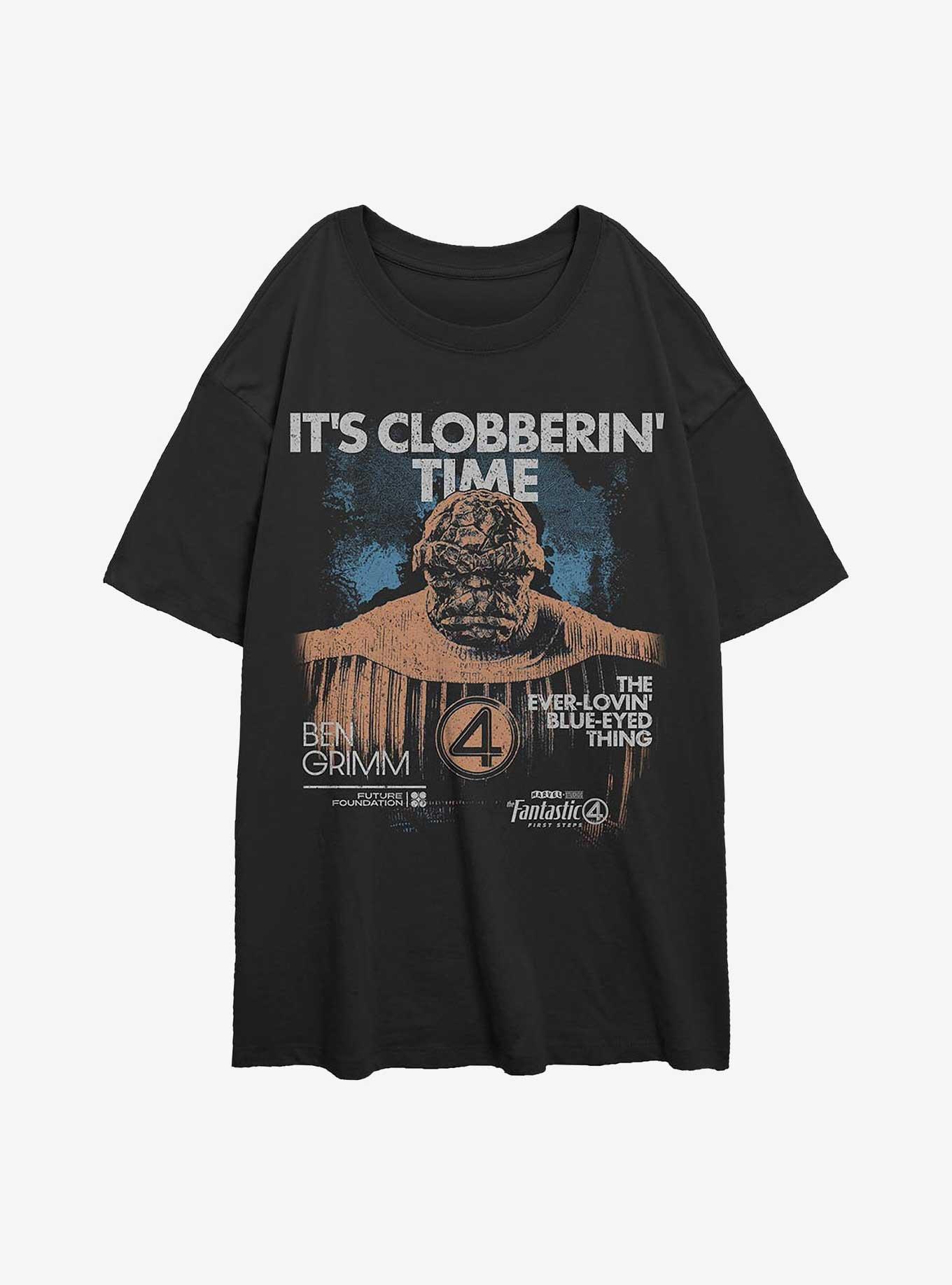 Marvel The Fantastic Four: First Steps Thing Grunge Girls Oversized T-Shirt Hot Topic Web Exclusive, BLACK, hi-res