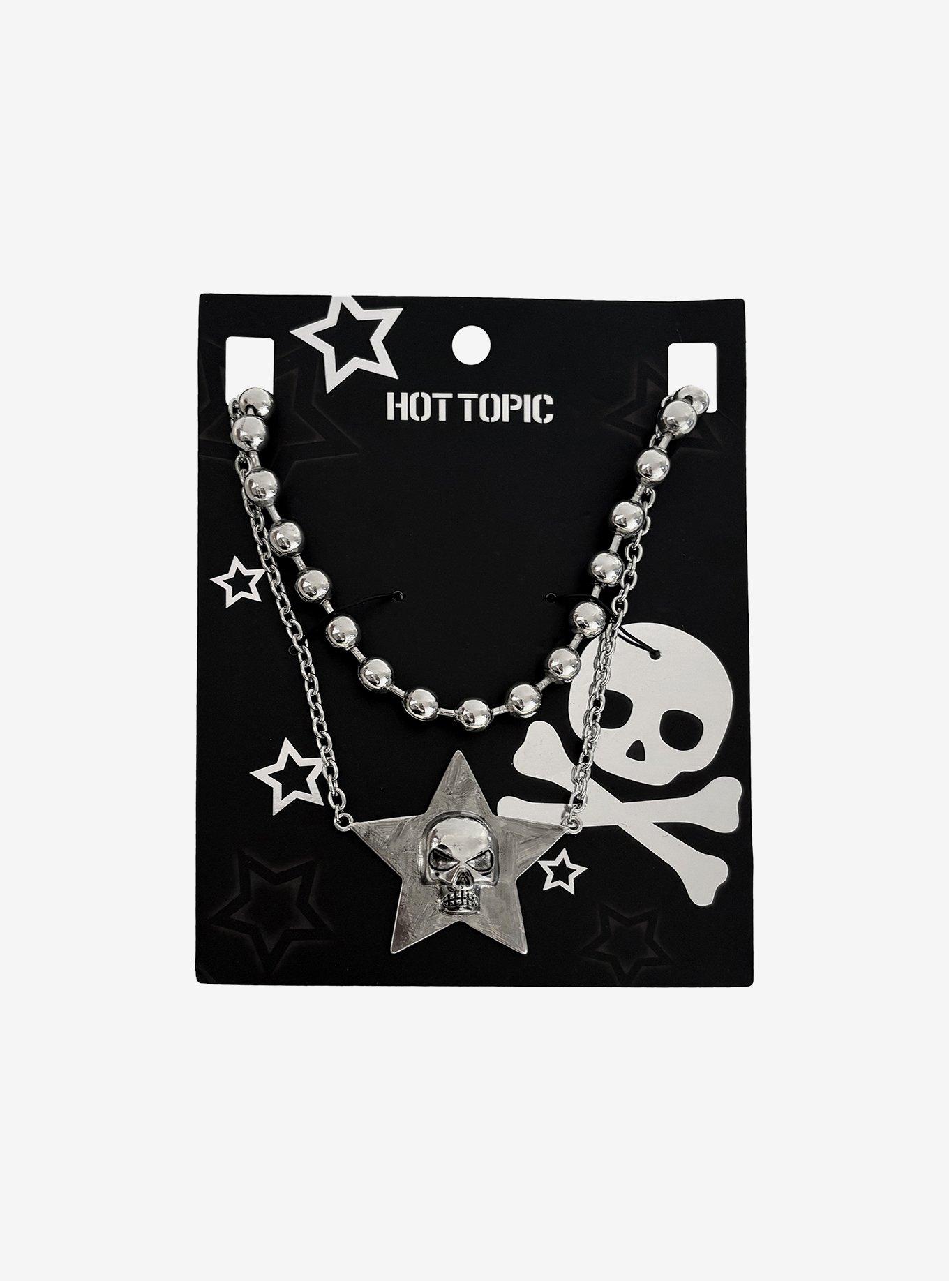 Skull Star Ball Chain Necklace Set, , hi-res