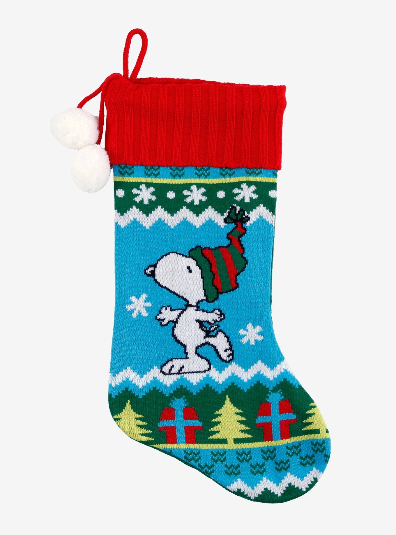 Peanuts Snoopy Snow Fair Isle Stocking, , hi-res