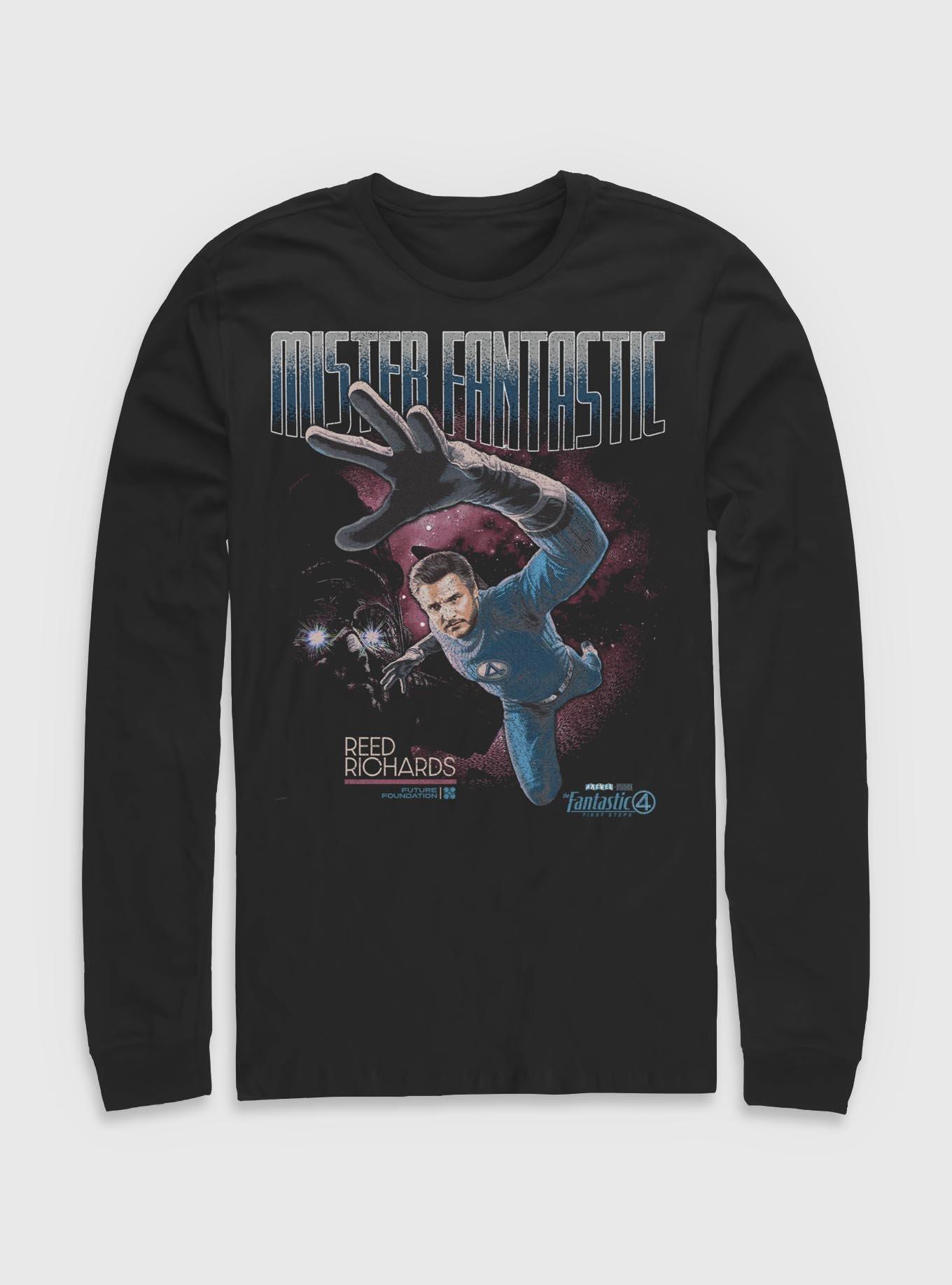 Marvel The Fantastic Four: First Steps Stretch Mr. Fantastic Reed Richards Long-Sleeve T-Shirt BoxLunch Exclusive, BLACK, hi-res