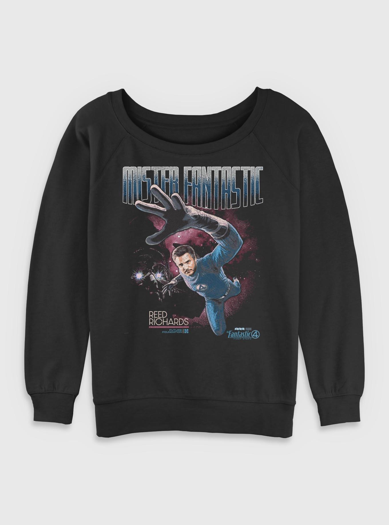 Marvel The Fantastic Four: First Steps Stretch Mr. Fantastic Reed Richards Womens Slouchy Sweatshirt BoxLunch Exclusive, , hi-res