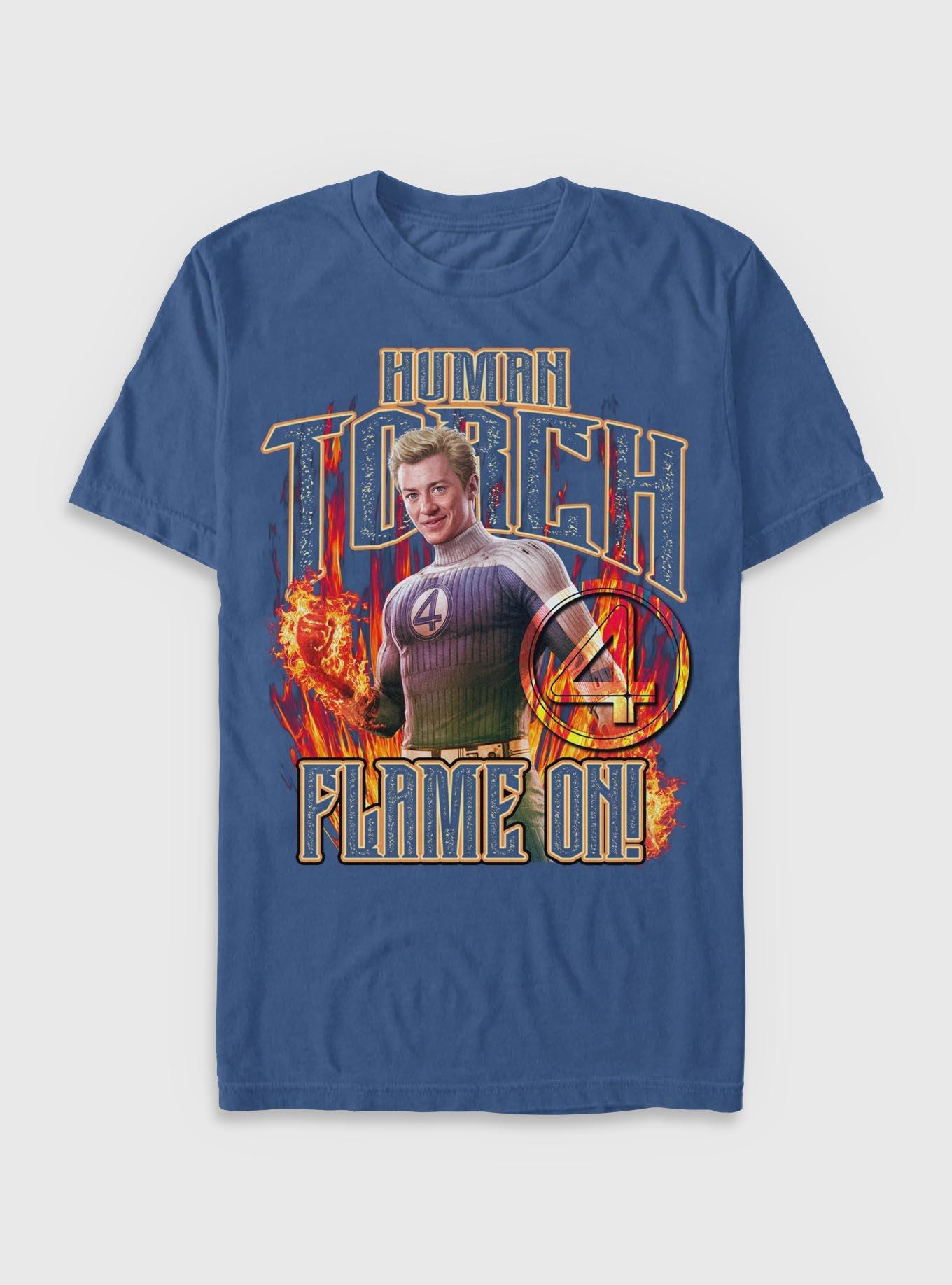 Marvel The Fantastic Four: First Steps Johnny Storm Human Torch Flame On Garment Dye T-Shirt BoxLunch Exclusive, , hi-res