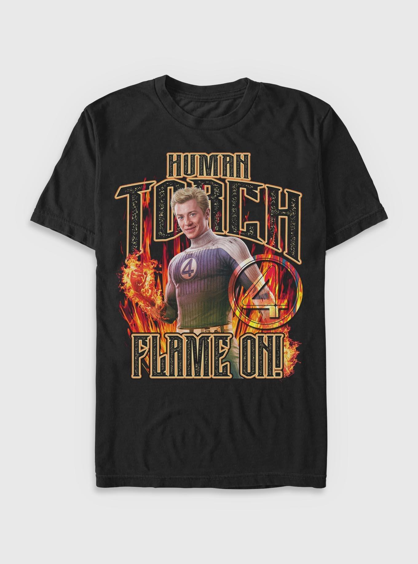 Marvel The Fantastic Four: First Steps Johnny Storm Human Torch Flame On T-Shirt BoxLunch Exclusive, , hi-res