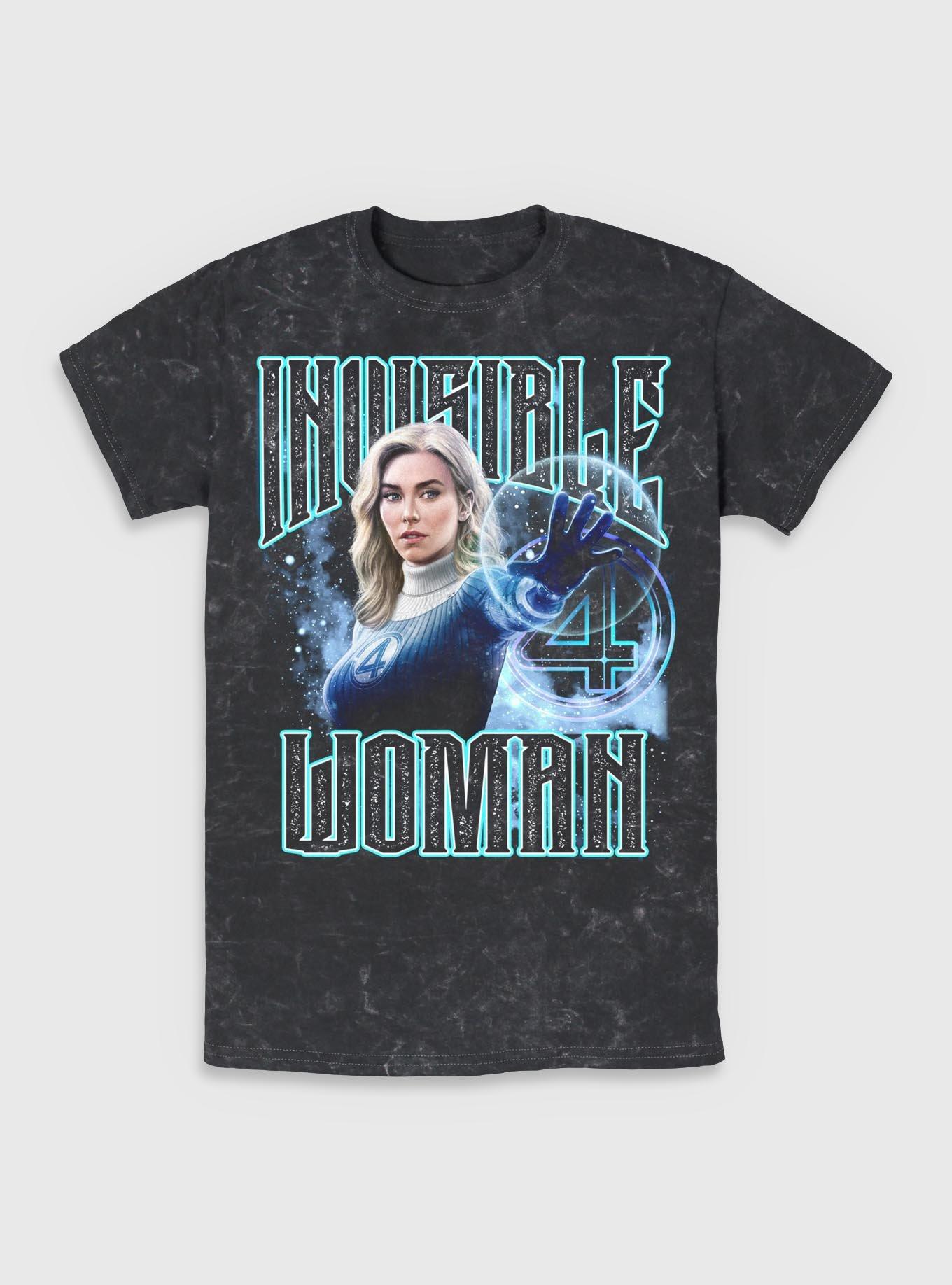 Marvel The Fantastic Four: First Steps Sue Storm Invisible Woman Mineral Wash T-Shirt BoxLunch Exclusive, BLACK, hi-res