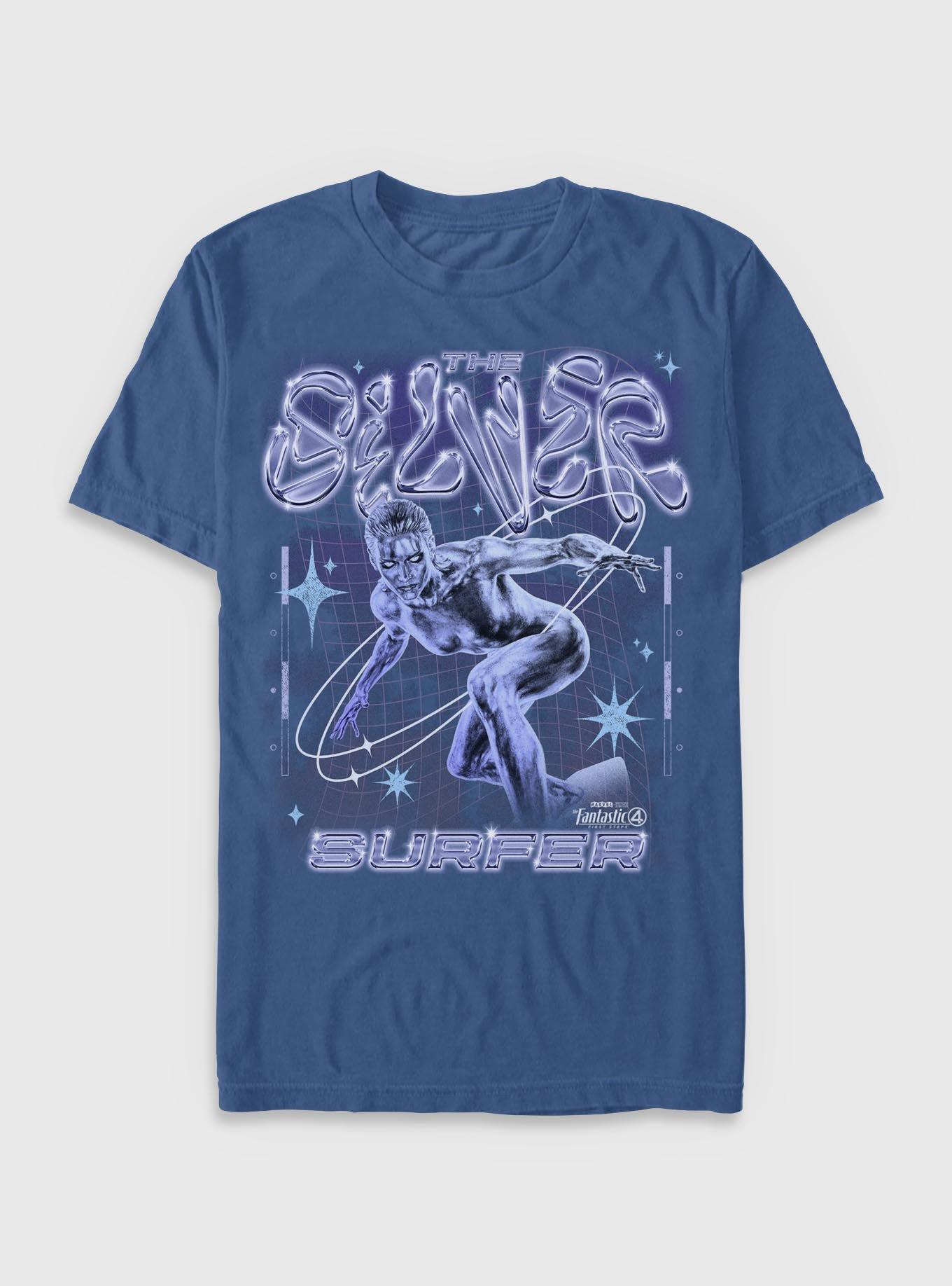 Marvel The Fantastic Four: First Steps Silver Surfer Garment Dye T-Shirt BoxLunch Exclusive, CHINABLUE, hi-res