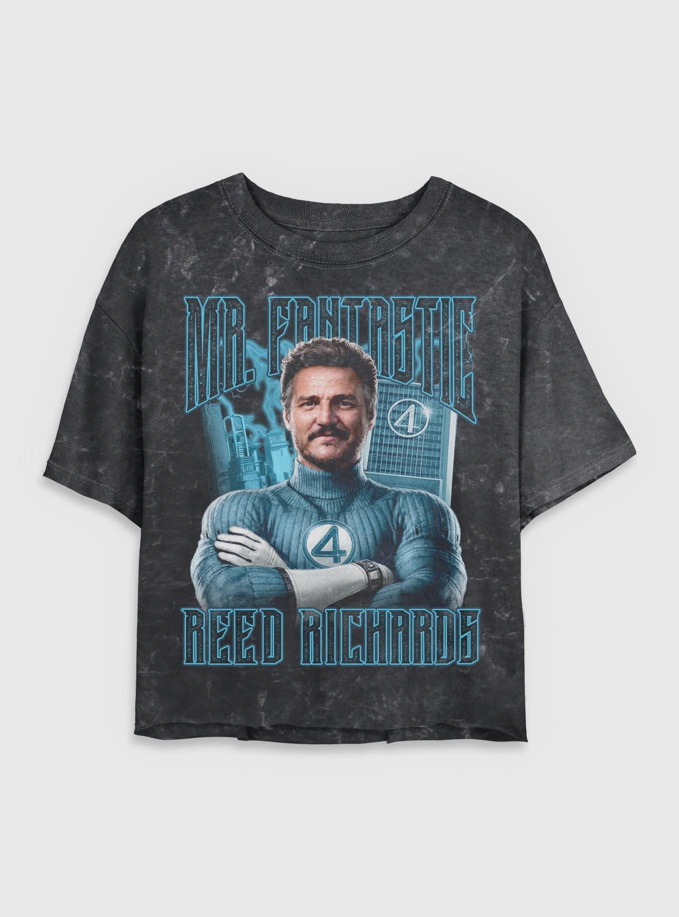 Marvel The Fantastic Four: First Steps Mr. Fantastic Reed Richards Womens Mineral Wash Crop T-Shirt BoxLunch Exclusive, , hi-res