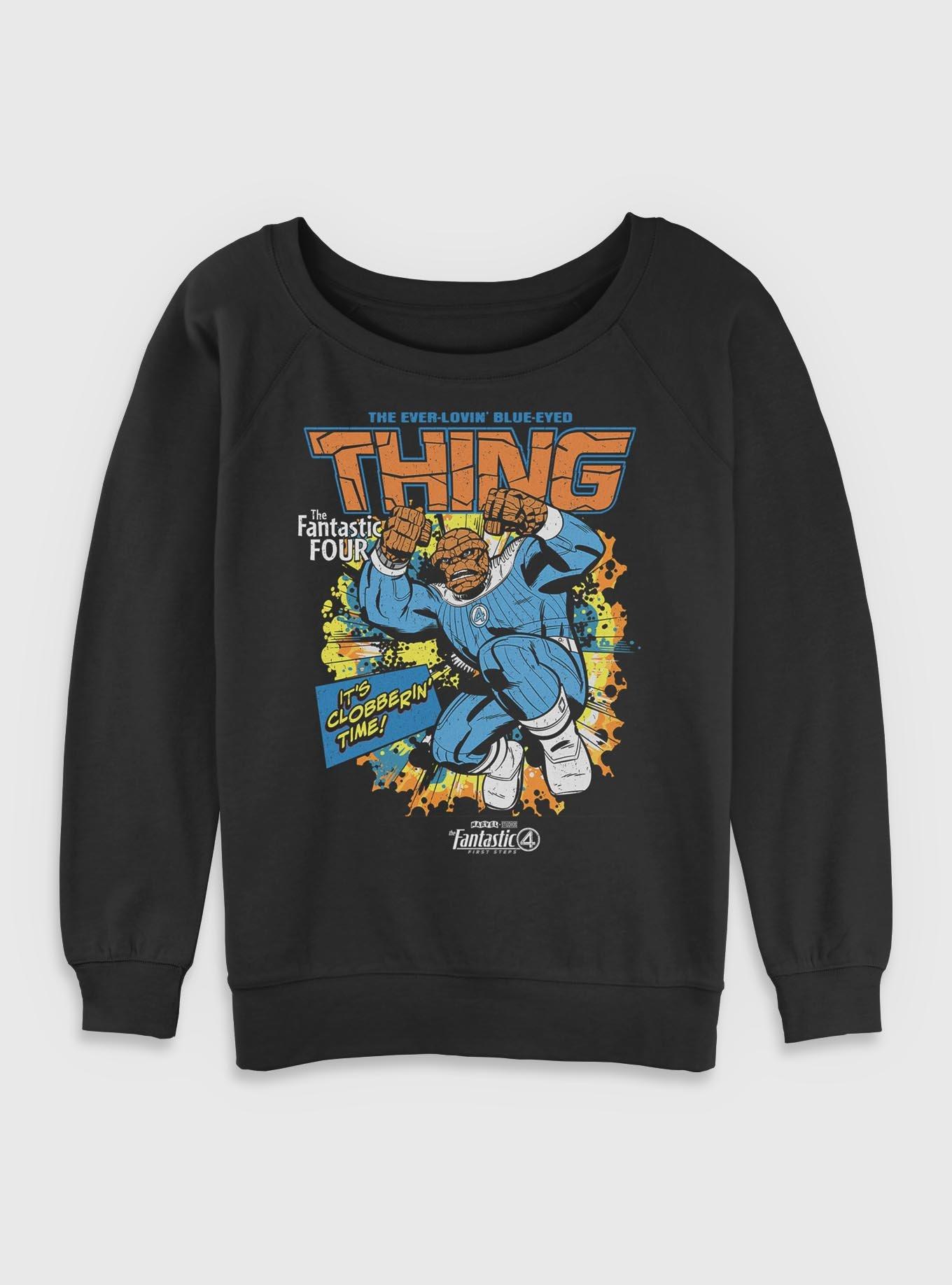 Marvel The Fantastic Four: First Steps Comic Cover Ben Grimm The Thing Womens Slouchy Sweatshirt BoxLunch Exclusive, , hi-res