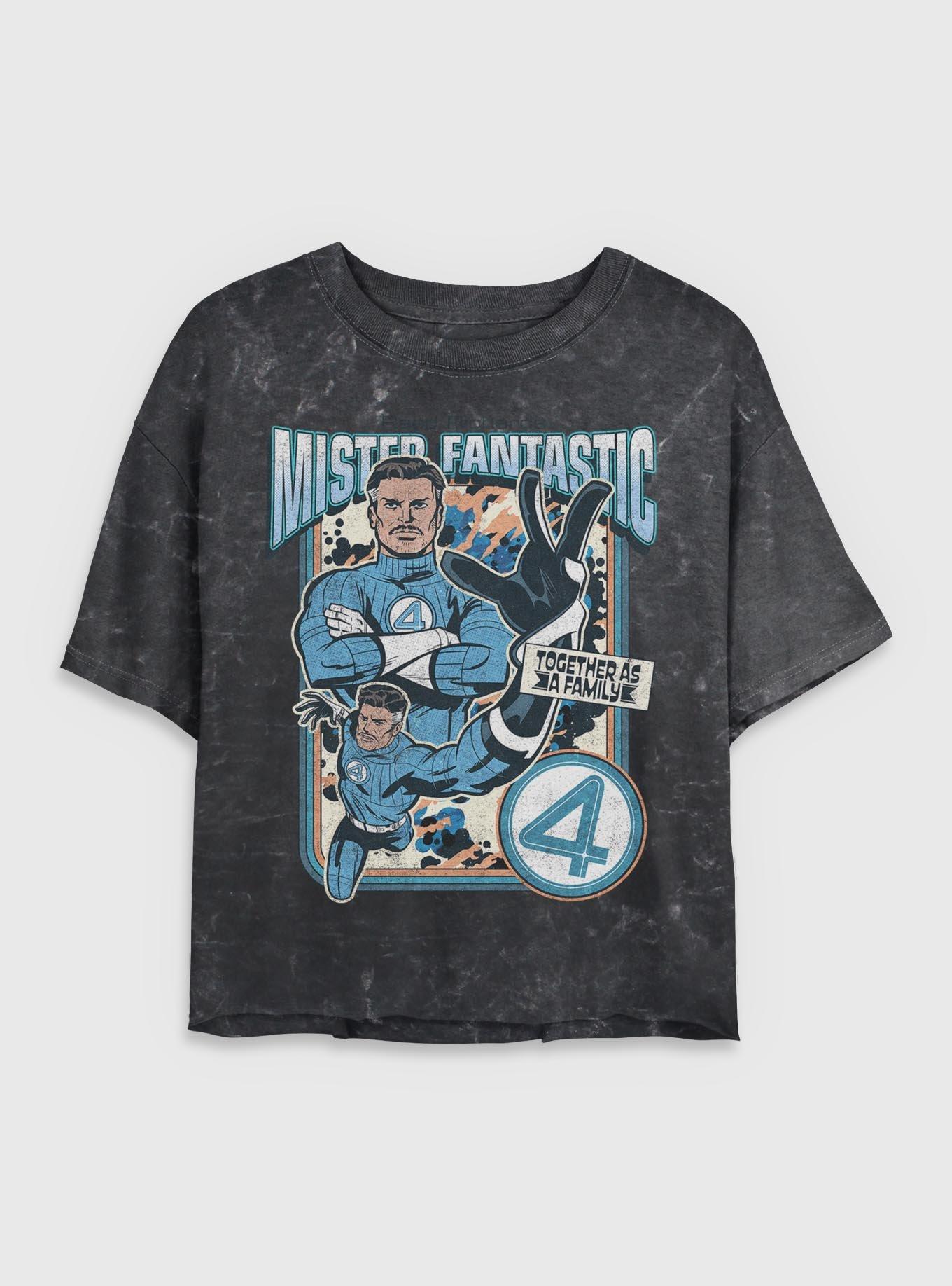 Marvel The Fantastic Four: First Steps Mr.  Fantastic Together As A Family Womens Mineral Wash Crop T-Shirt BoxLunch Exclusive, , hi-res