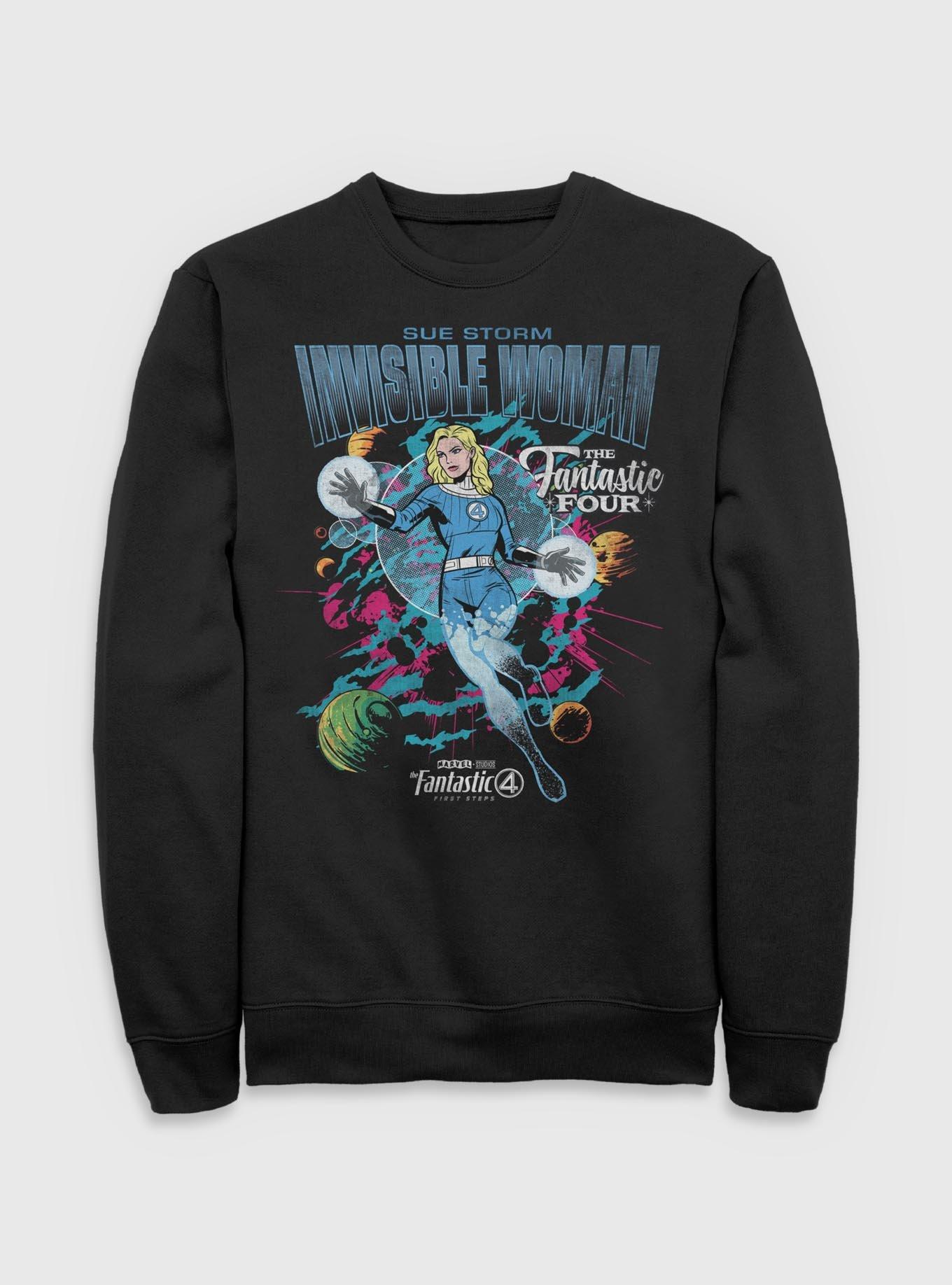 Marvel The Fantastic Four: First Steps Comic Cover Sue Storm Invisible Woman Sweatshirt BoxLunch Exclusive, BLACK, hi-res