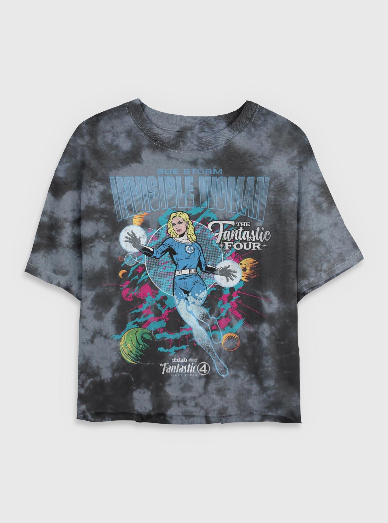 Marvel The Fantastic Four: First Steps Comic Cover Sue Storm Invisible Woman Womens Tie-Dye Crop T-Shirt BoxLunch Exclusive, , hi-res