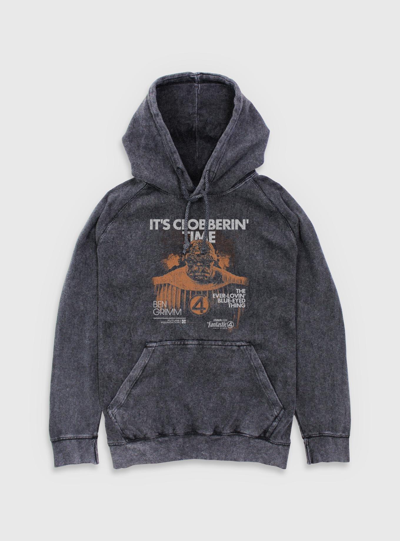 Marvel The Fantastic Four: First Steps Grunge The Thing It's Clobberin' Time Mineral Wash Hoodie BoxLunch Exclusive, , hi-res