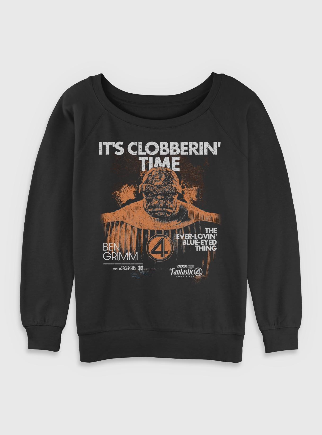 Marvel The Fantastic Four: First Steps Grunge The Thing It's Clobberin' Time Womens Slouchy Sweatshirt BoxLunch Exclusive, , hi-res