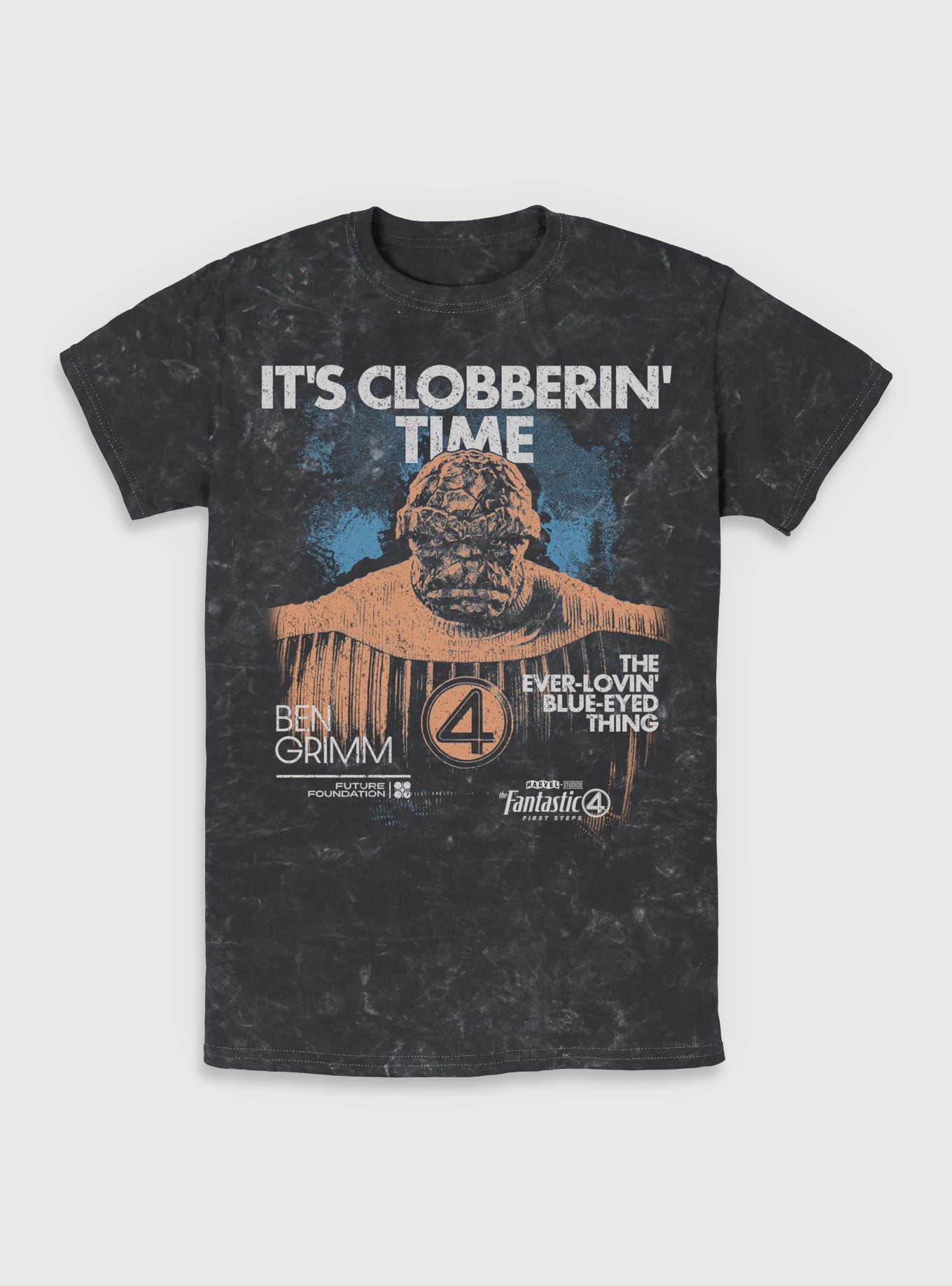 Marvel The Fantastic Four: First Steps Grunge The Thing It's Clobberin' Time Mineral Wash T-Shirt BoxLunch Exclusive, , hi-res