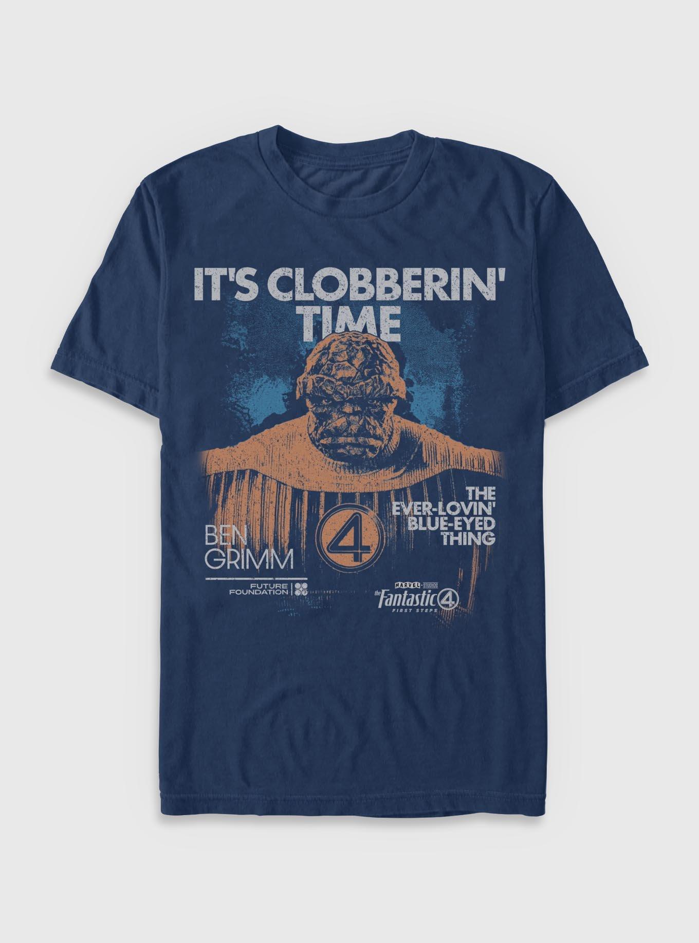 Marvel The Fantastic Four: First Steps Grunge The Thing It's Clobberin' Time Garment Dye T-Shirt BoxLunch Exclusive, , hi-res