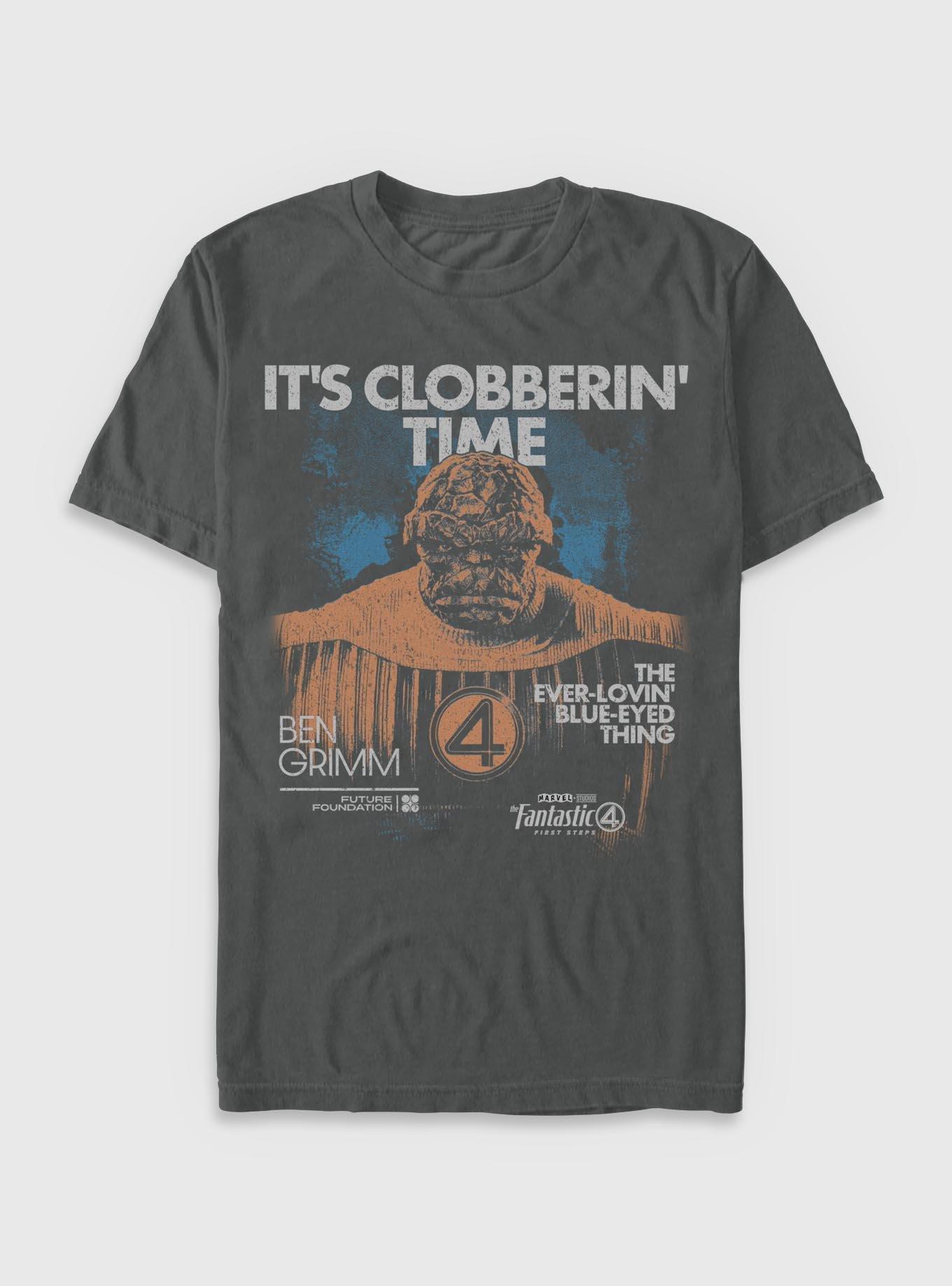 Marvel The Fantastic Four: First Steps Grunge The Thing It's Clobberin' Time Garment Dye T-Shirt BoxLunch Exclusive, , hi-res
