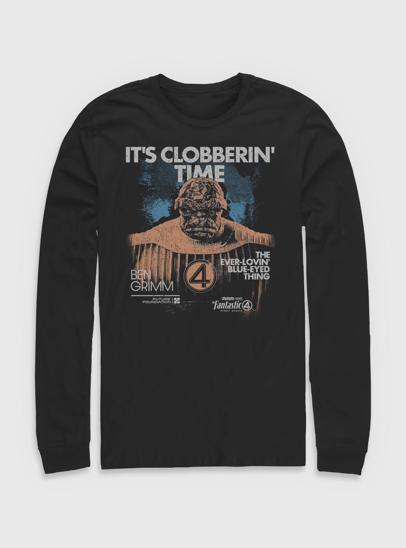 Marvel The Fantastic Four: First Steps Grunge The Thing It's Clobberin' Time Long-Sleeve T-Shirt BoxLunch Exclusive, , hi-res