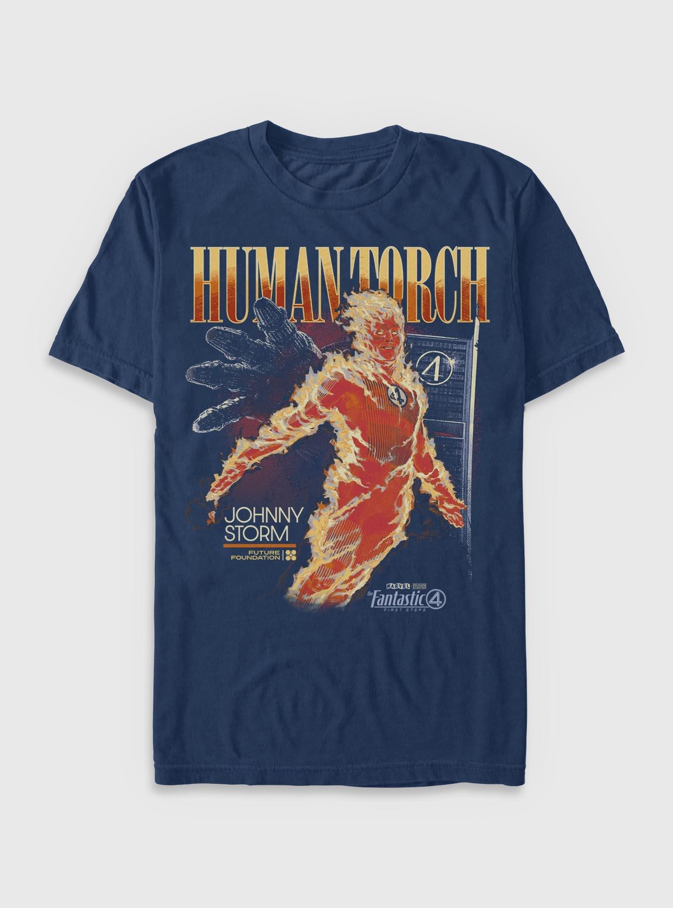 Marvel The Fantastic Four: First Steps Human Torch Future Foundation Garment Dye T-Shirt BoxLunch Exclusive, , hi-res
