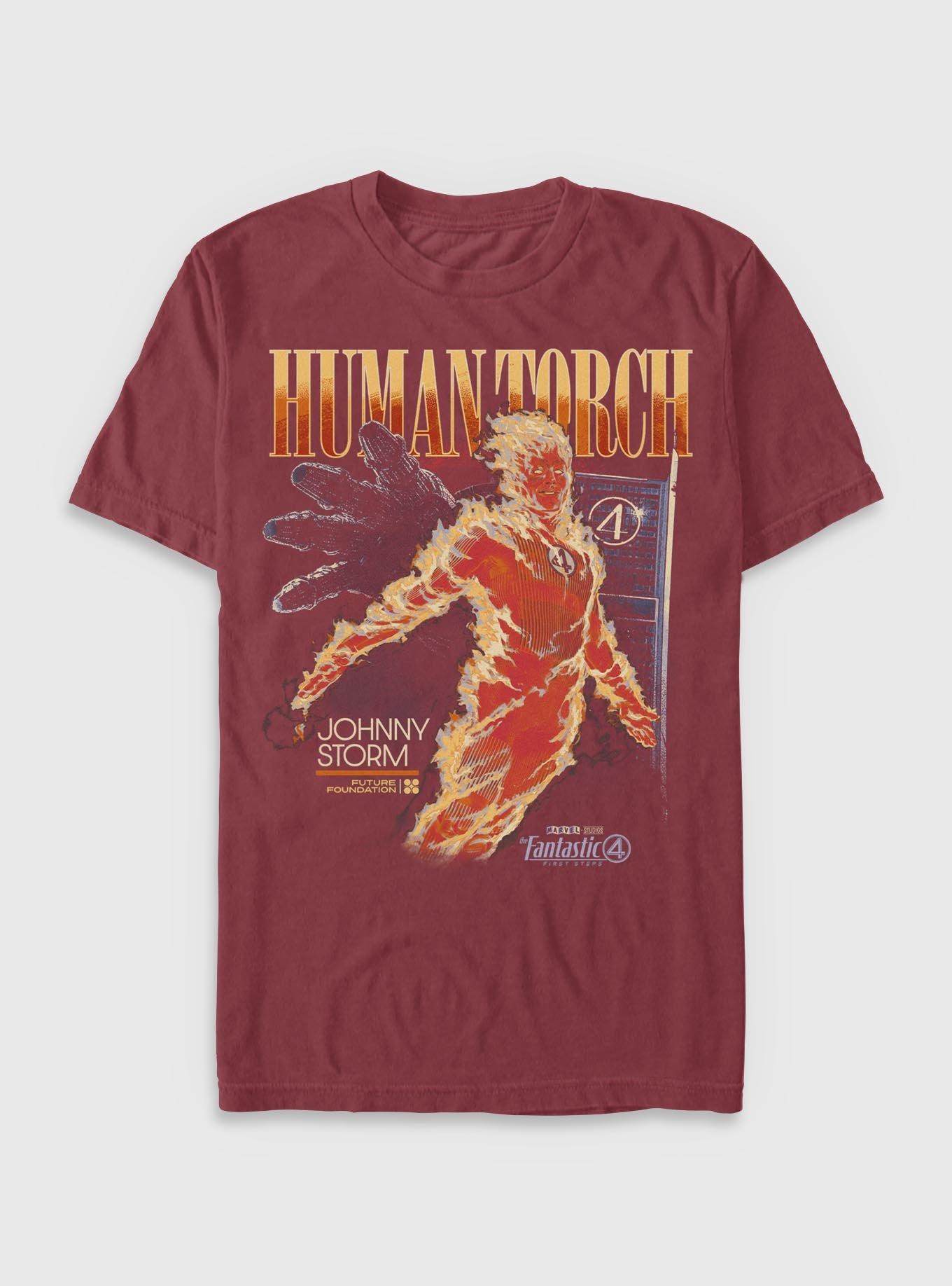 Marvel The Fantastic Four: First Steps Human Torch Future Foundation Garment Dye T-Shirt BoxLunch Exclusive, , hi-res