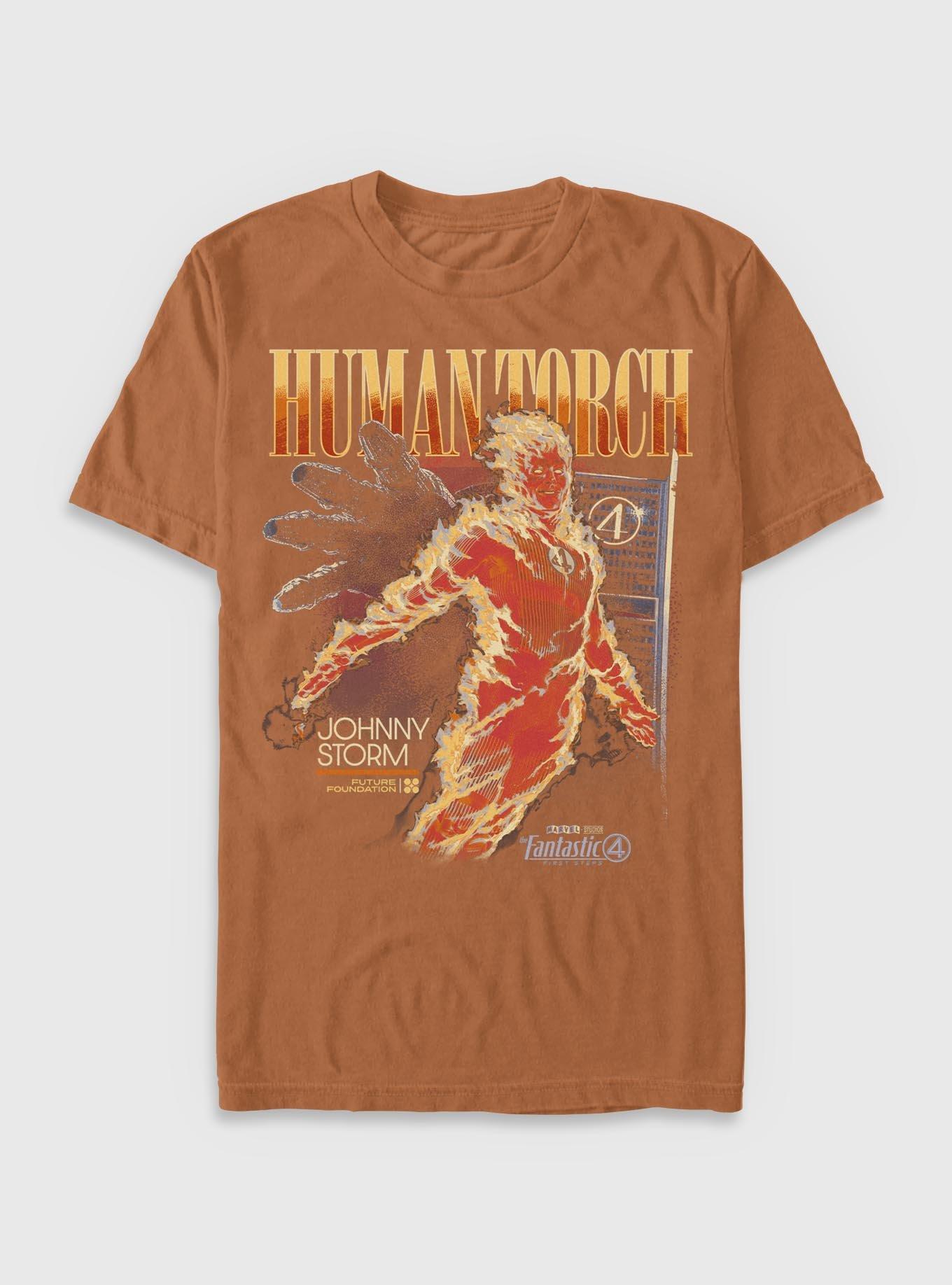 Marvel The Fantastic Four: First Steps Human Torch Future Foundation Garment Dye T-Shirt BoxLunch Exclusive, , hi-res