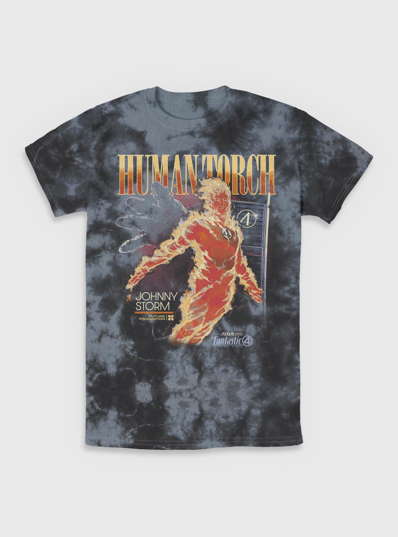 Marvel The Fantastic Four: First Steps Human Torch Future Foundation Tie-Dye T-Shirt BoxLunch Exclusive, , hi-res