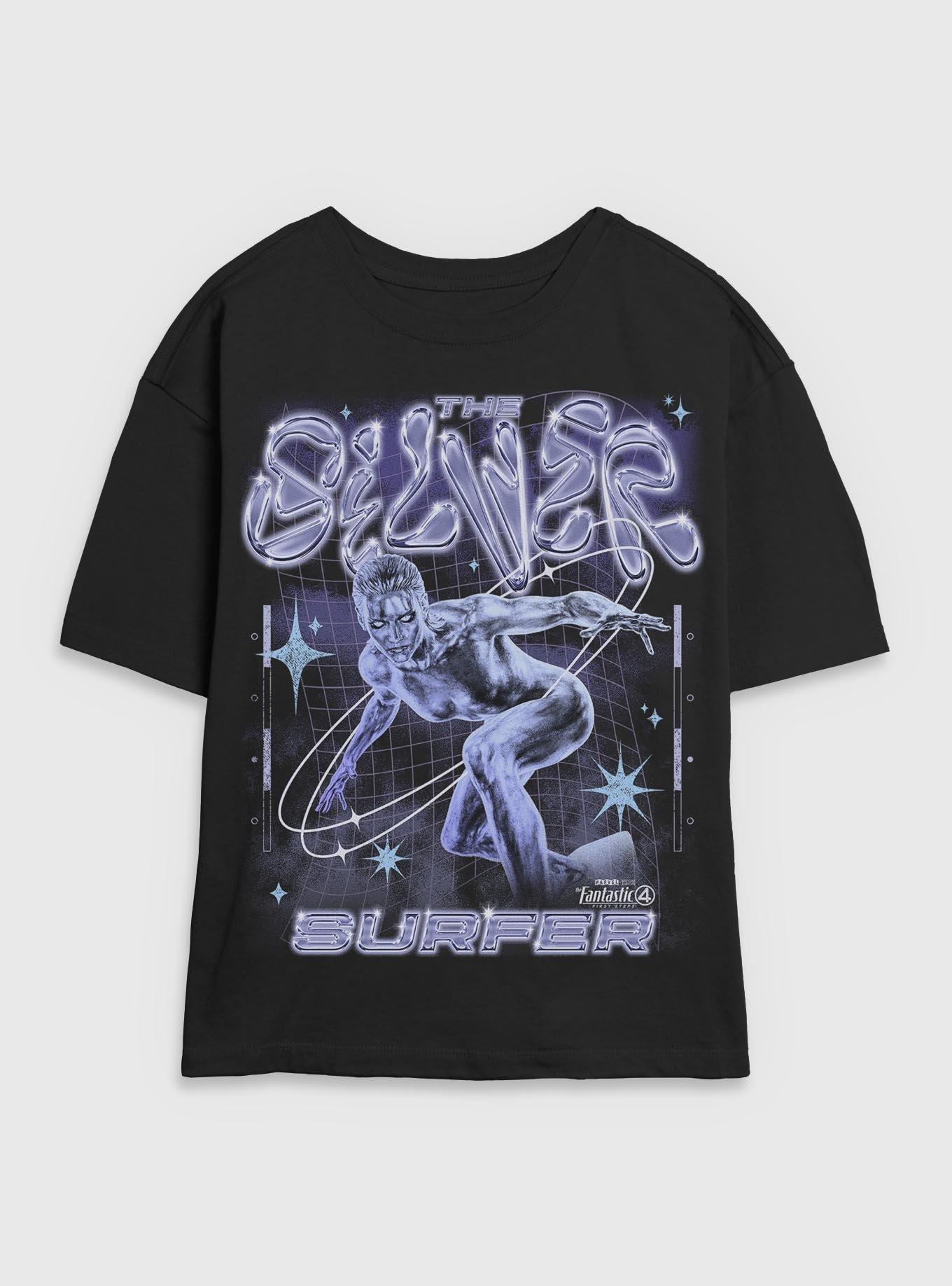Marvel The Fantastic Four: First Steps Silver Surfer Womens Skimmer T-Shirt Her Universe Exclusive, BLACK, hi-res
