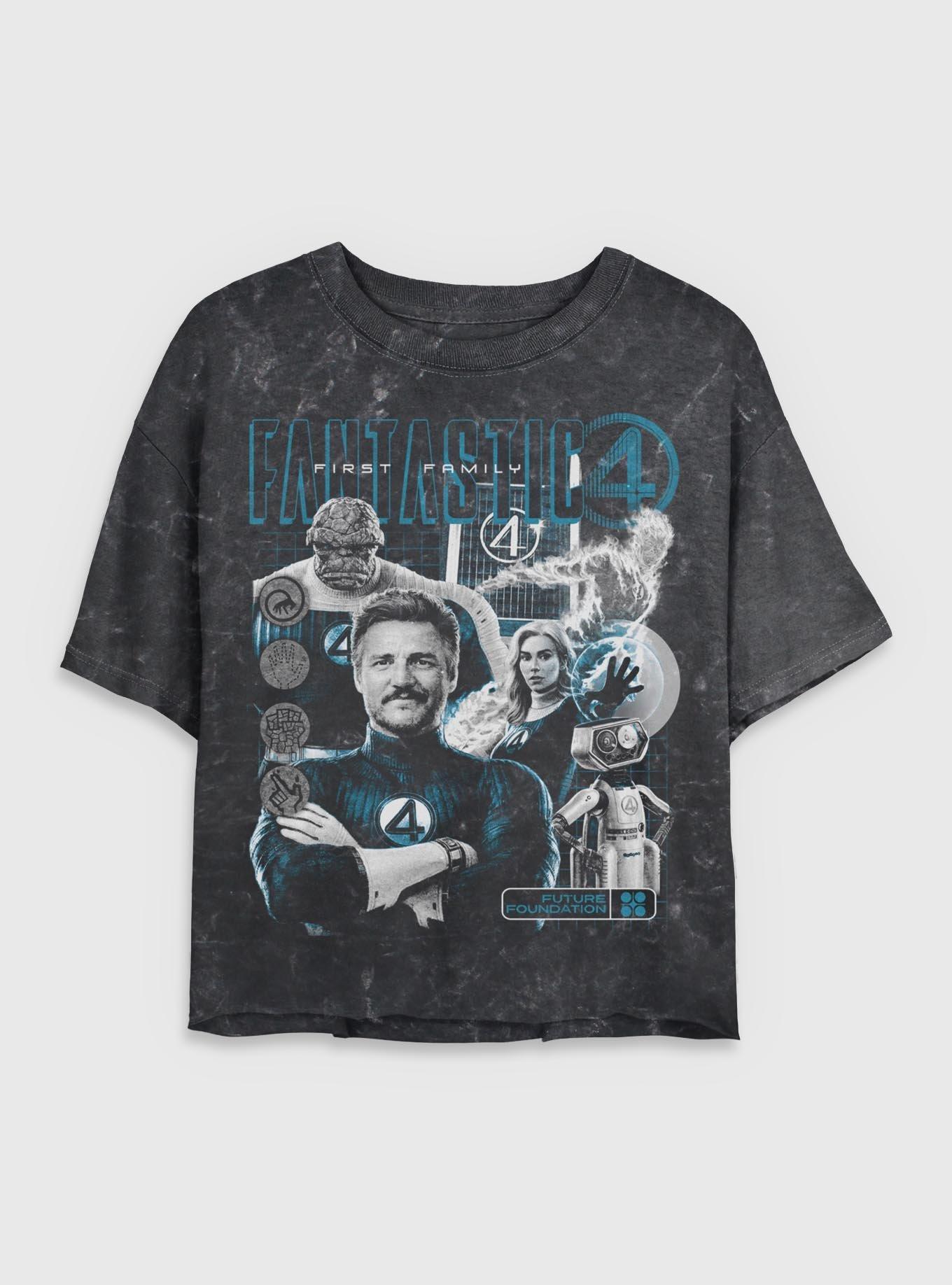 Marvel The Fantastic Four: First Steps Future Foundation Fantastic Family Womens Mineral Wash Crop T-Shirt Her Universe Exclusive, , hi-res