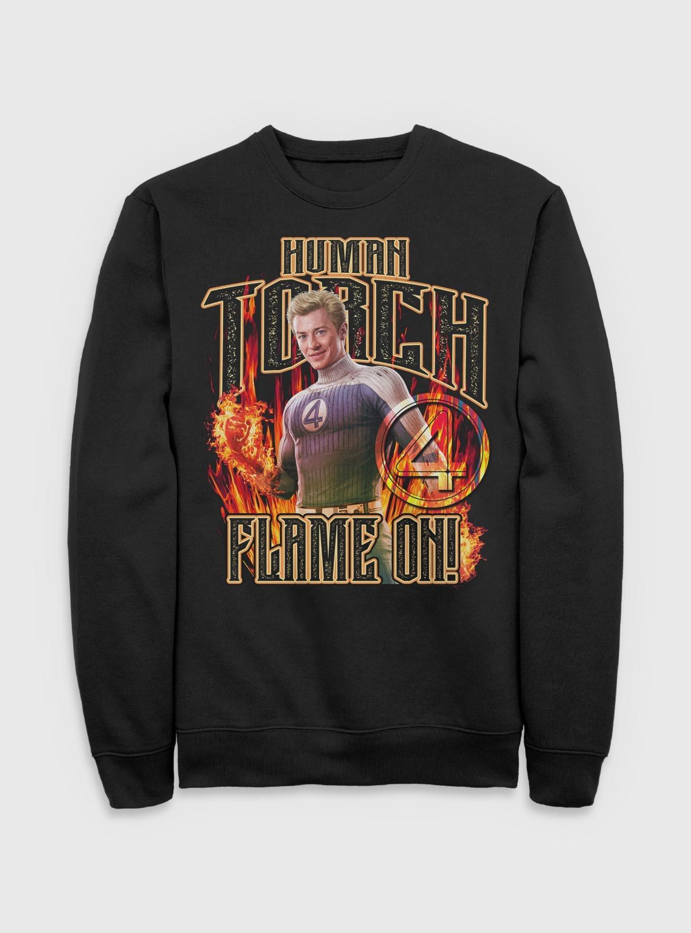Marvel The Fantastic Four: First Steps Johnny Storm Human Torch Flame On Sweatshirt Her Universe Web Exclusive, , hi-res