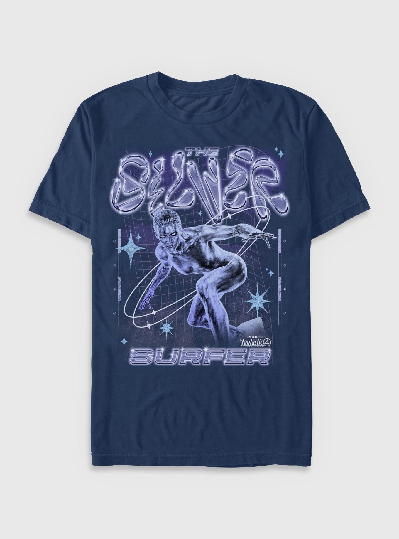 Marvel The Fantastic Four: First Steps Silver Surfer Garment Dye T-Shirt Her Universe Exclusive, TRUENAVY, hi-res