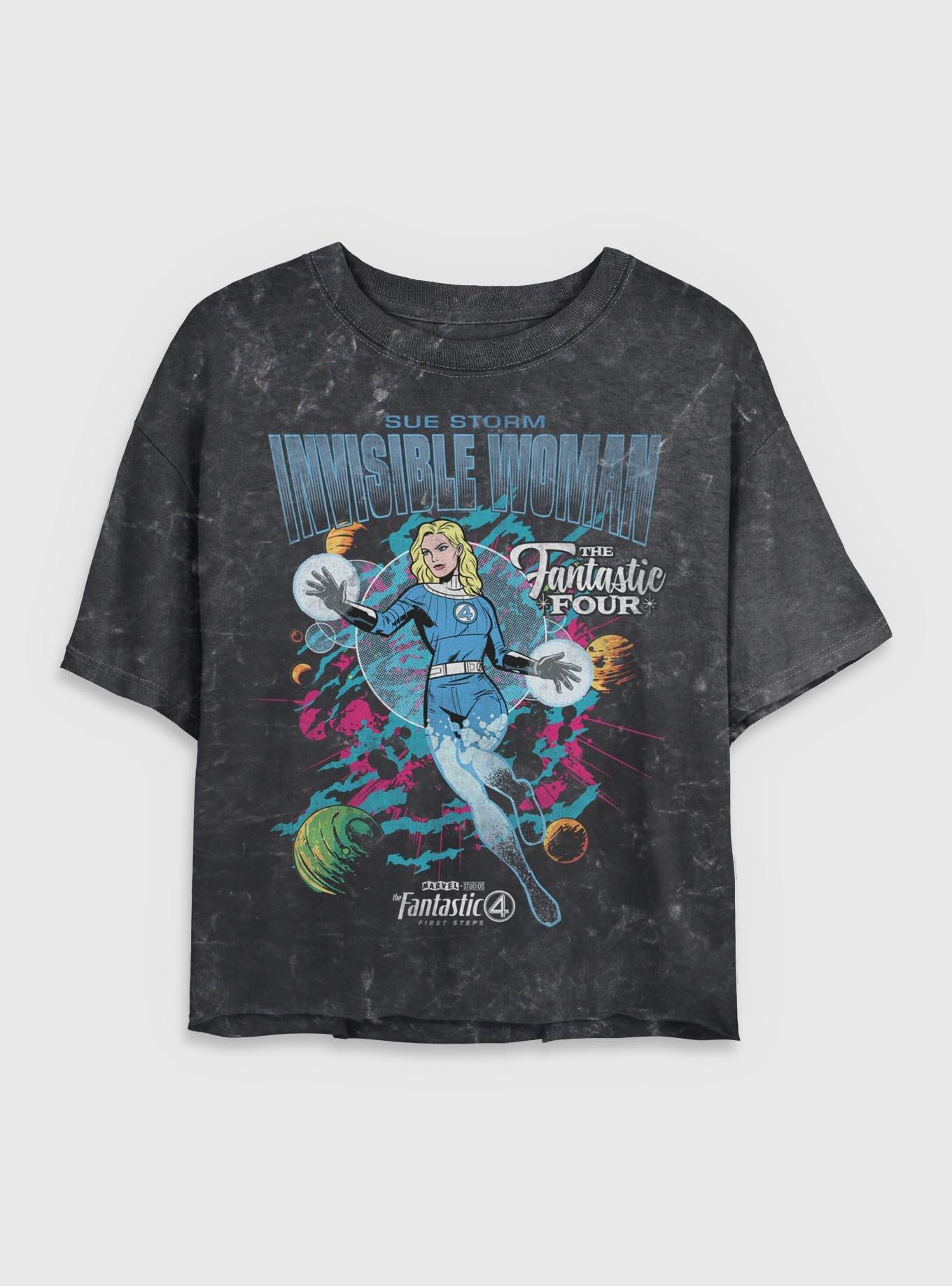 Marvel The Fantastic Four: First Steps Comic Cover Sue Storm Invisible Woman Womens Mineral Wash Crop T-Shirt Her Universe Exclusive, , hi-res
