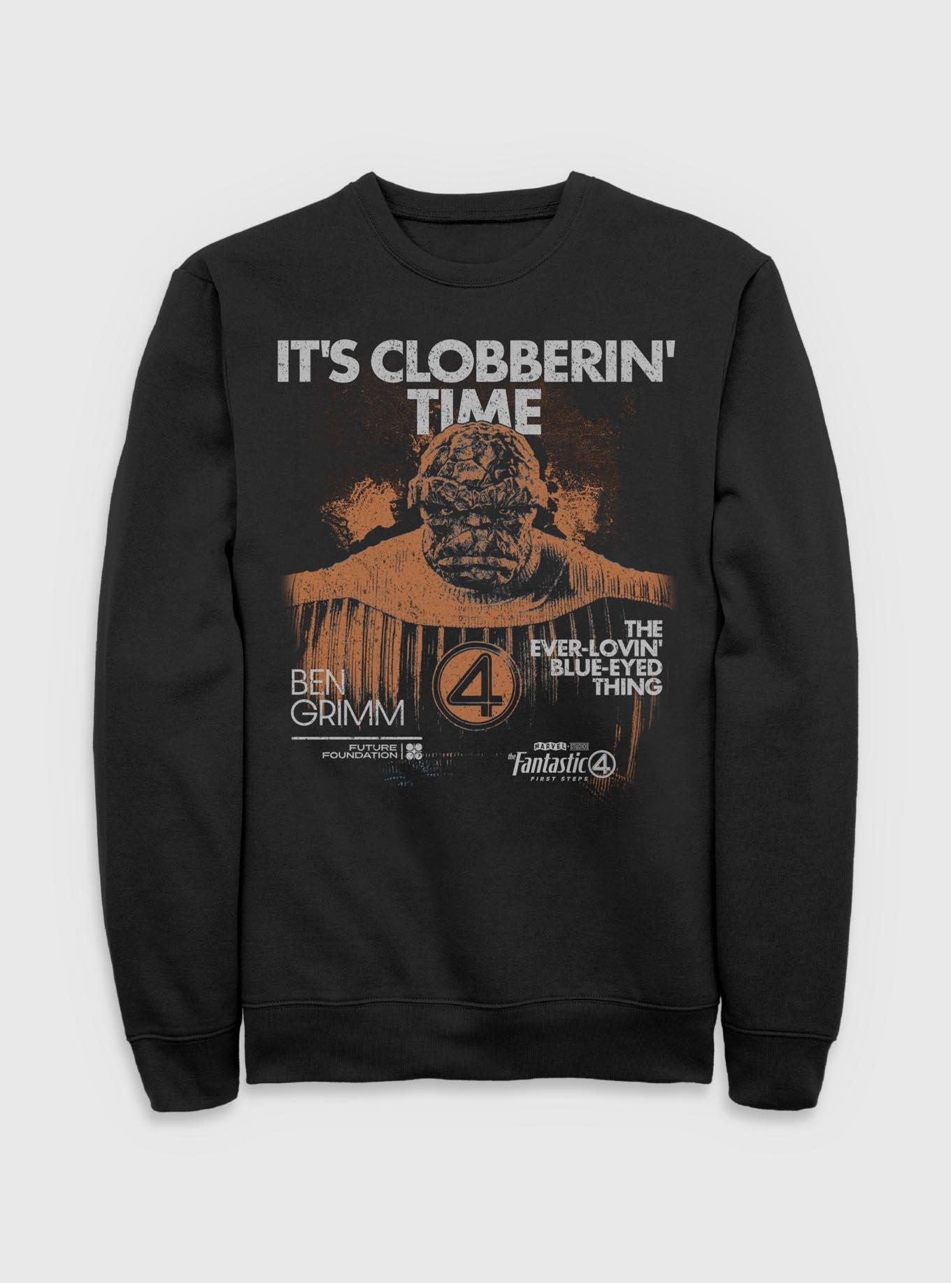 Marvel The Fantastic Four: First Steps Grunge The Thing It's Clobberin' Time Sweatshirt Her Universe Web Exclusive, , hi-res