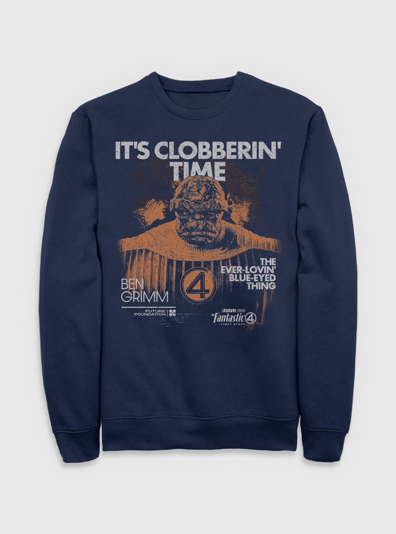 Marvel The Fantastic Four: First Steps Grunge The Thing It's Clobberin' Time Sweatshirt Her Universe Web Exclusive, , hi-res