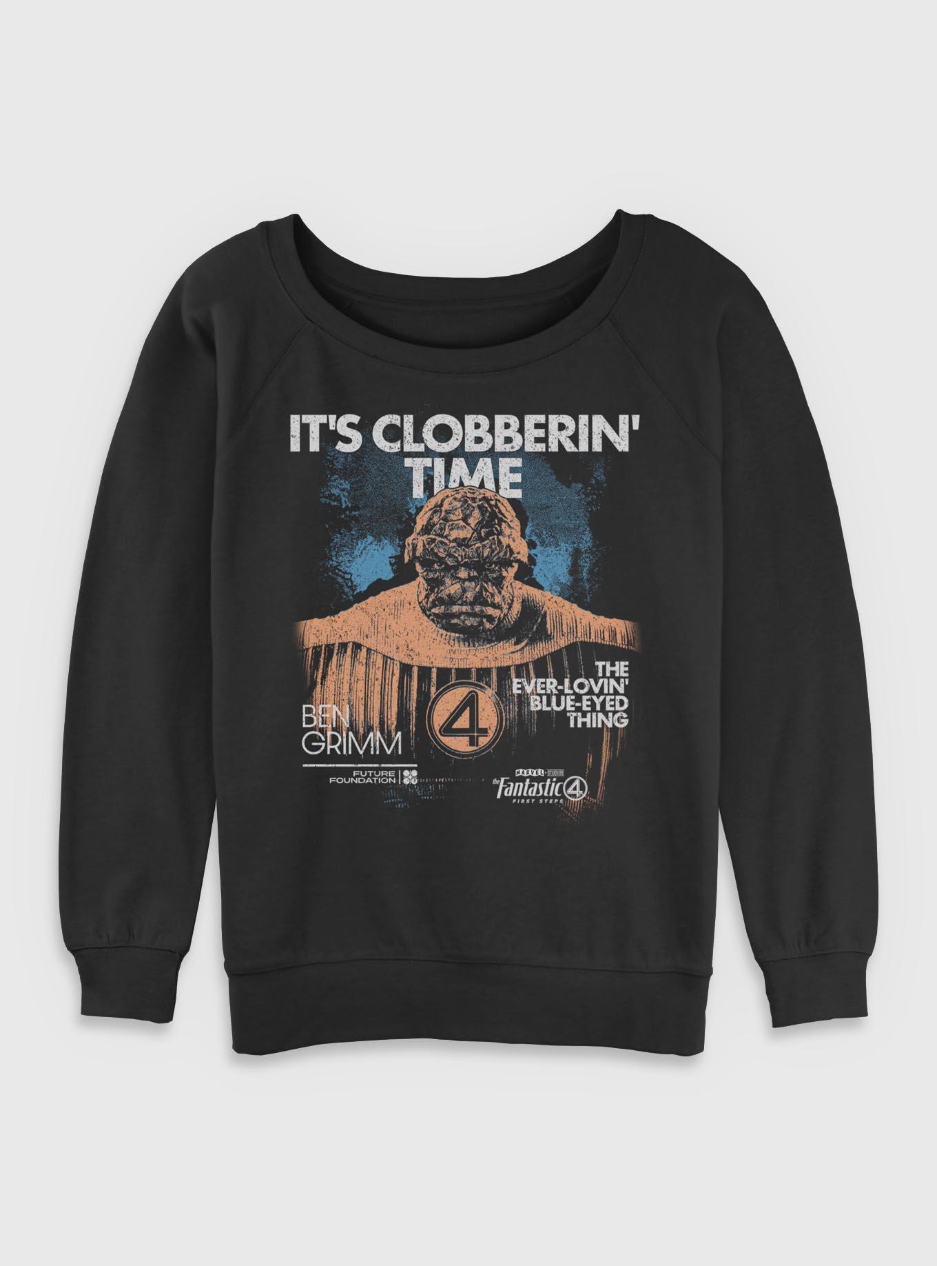 Marvel The Fantastic Four: First Steps Grunge The Thing It's Clobberin' Time Womens Slouchy Sweatshirt Her Universe Web Exclusive, , hi-res