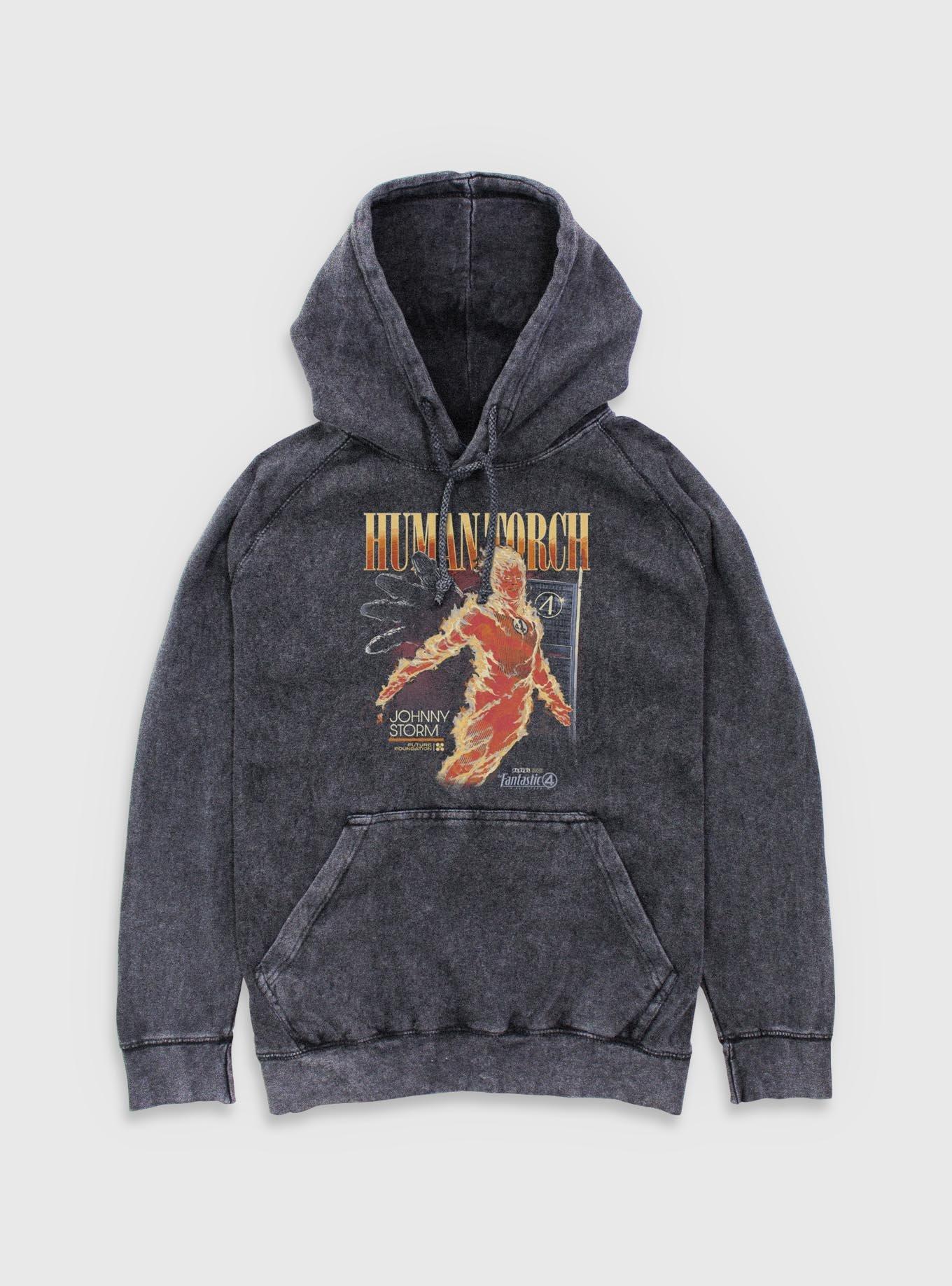 Marvel The Fantastic Four: First Steps Human Torch Future Foundation Mineral Wash Hoodie Her Universe Web Exclusive, , hi-res