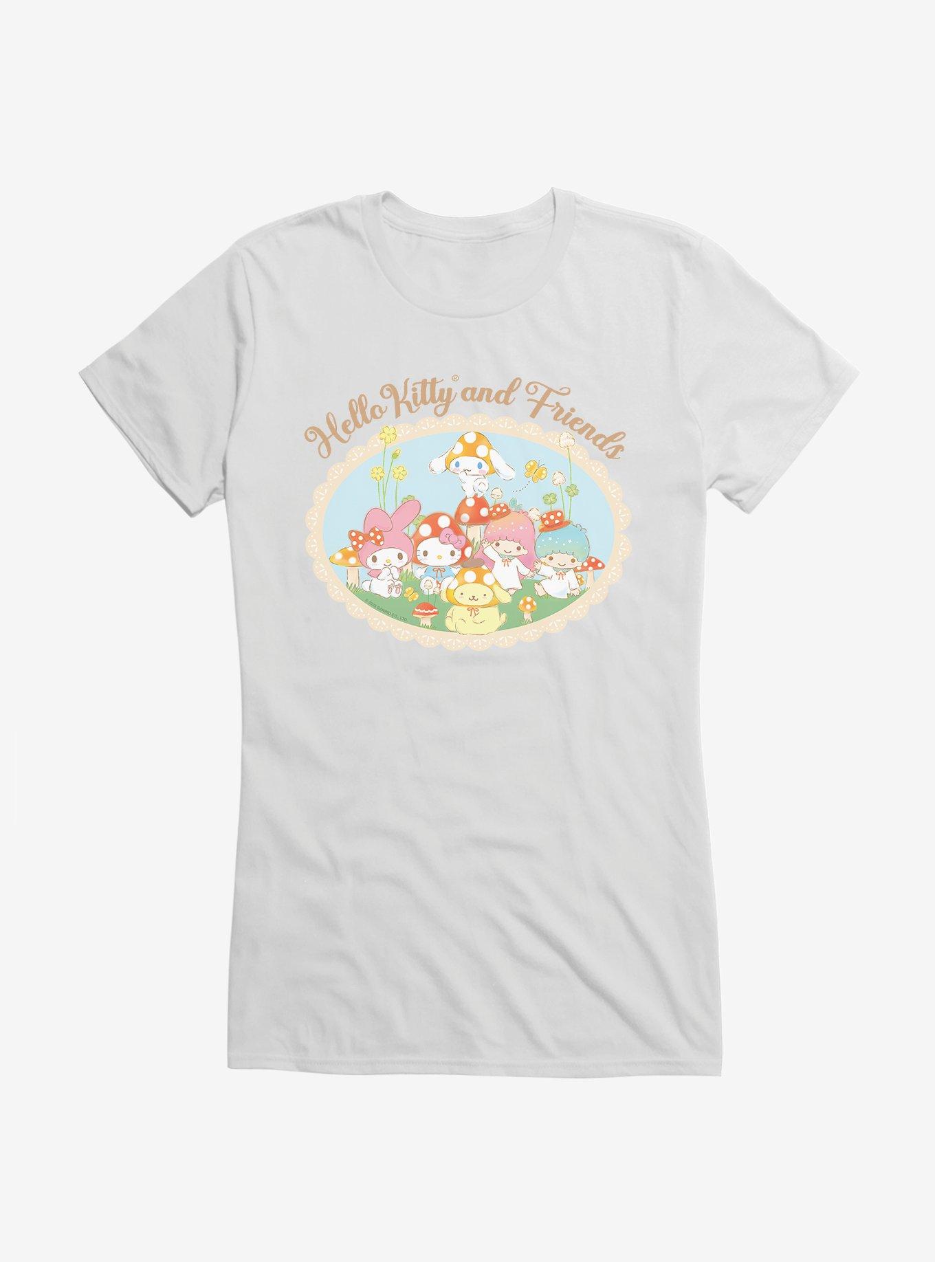 Hello Kitty And Friends Mushroom Garden Portrait Girls T-Shirt, WHITE, hi-res