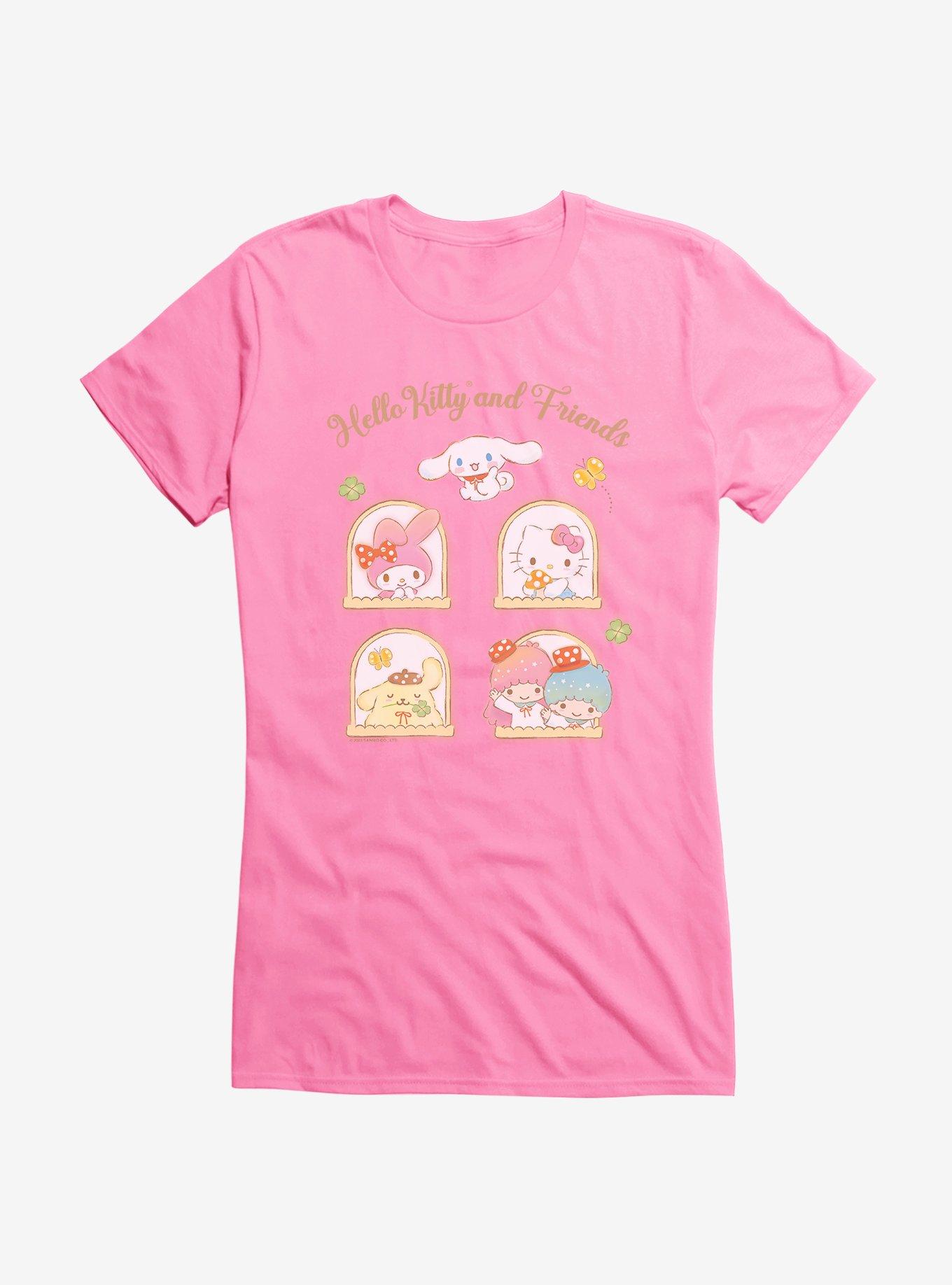 Hello Kitty And Friends Mushroom Garden Portrait Tiles Girls T-Shirt, , hi-res