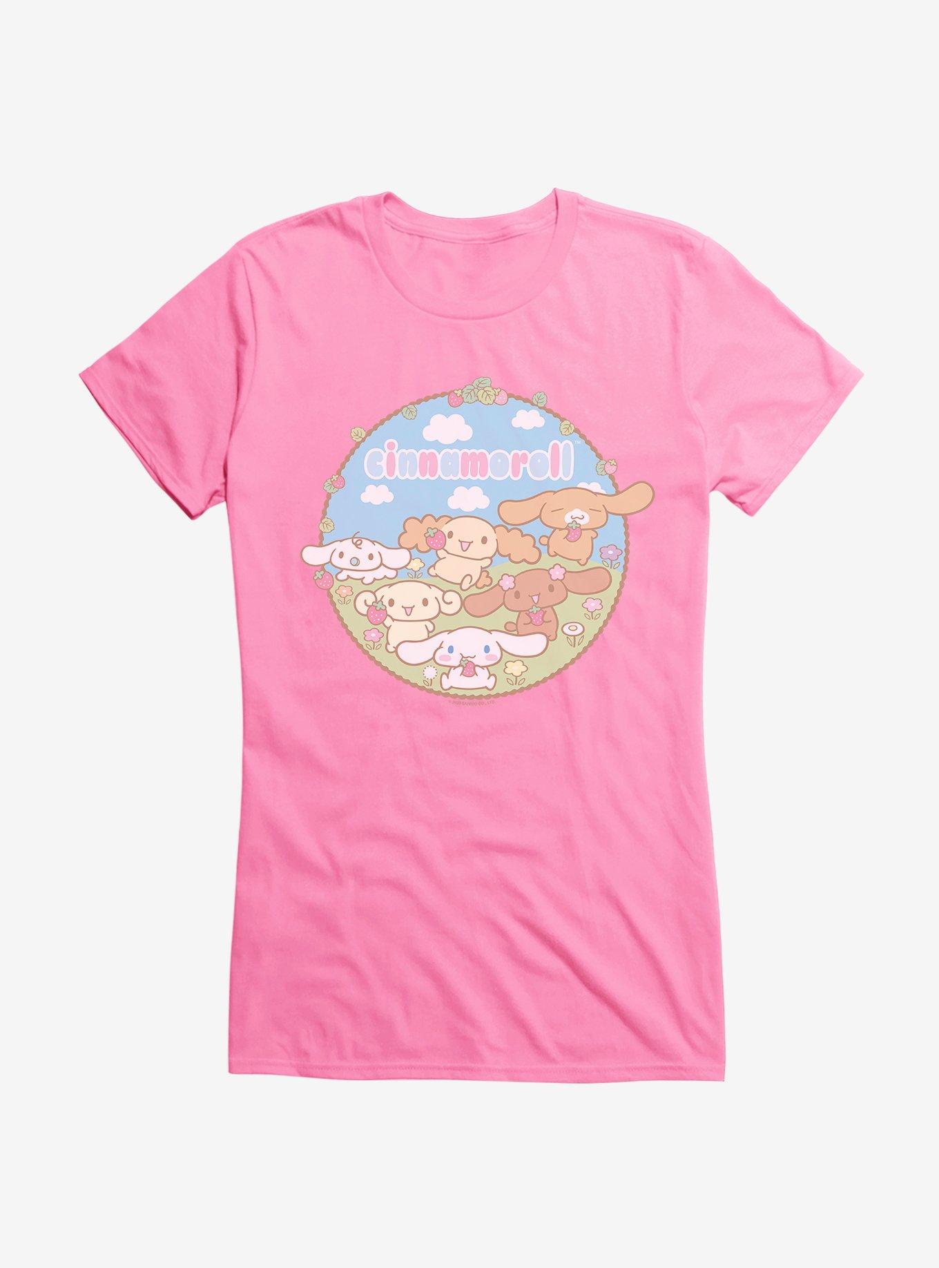 Cinnamoroll Friends And Strawberries Girls T-Shirt, AZAELEA PINK, hi-res