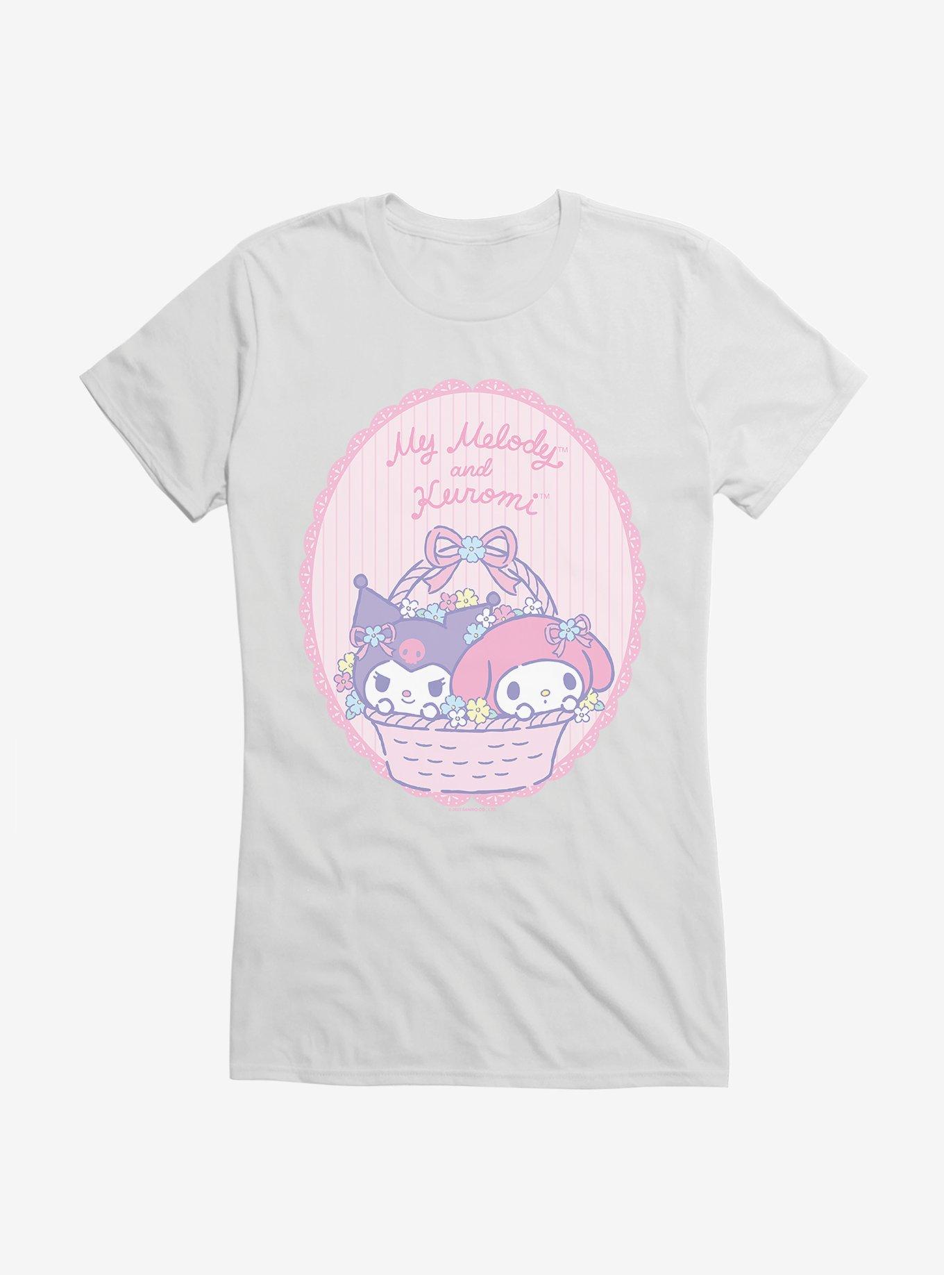 My Melody & Kuromi Pastel Framed Portrait Girls T-Shirt, , hi-res