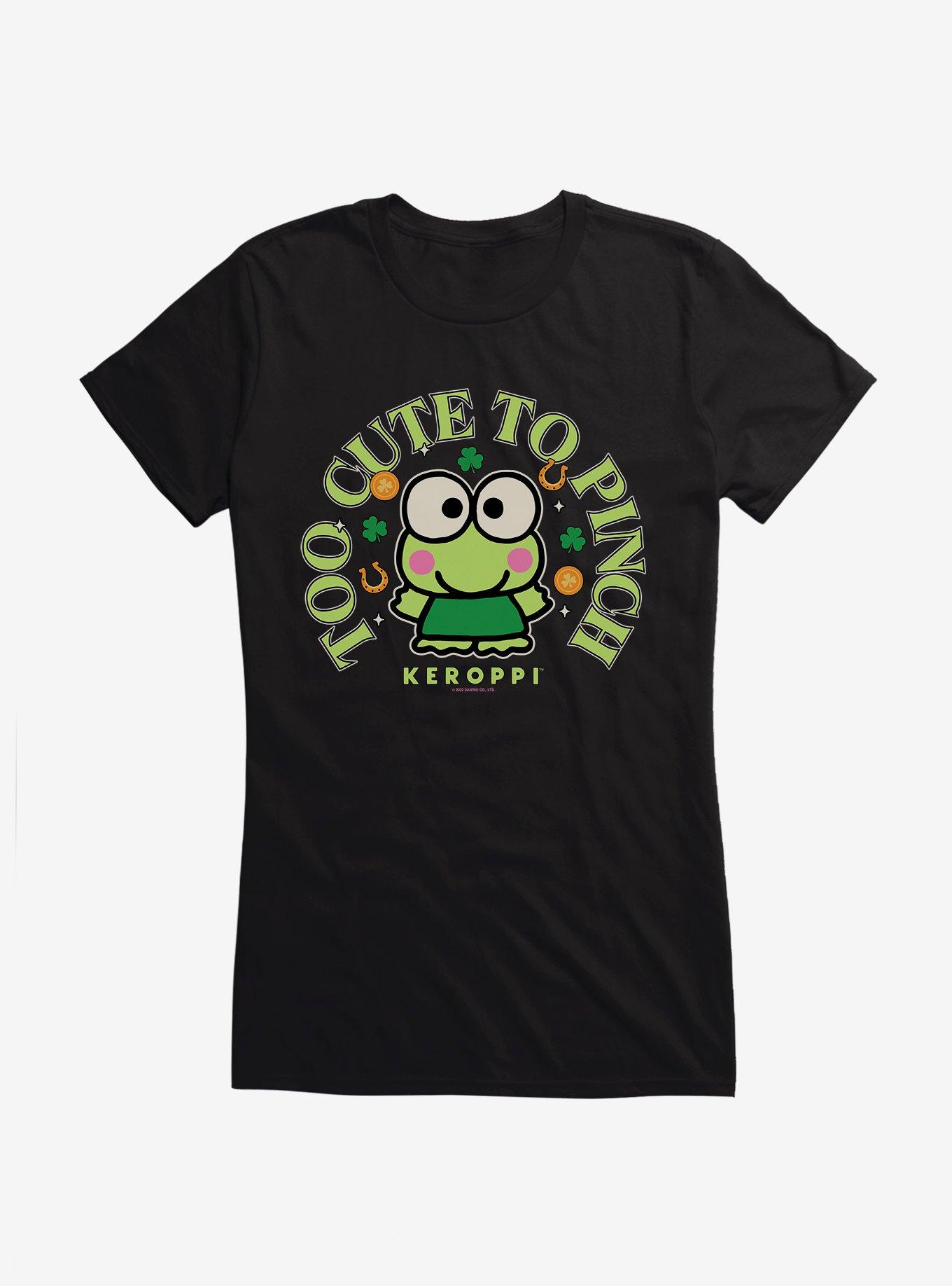 Keroppi Too Cute To Pinch Girls T-Shirt, BLACK, hi-res