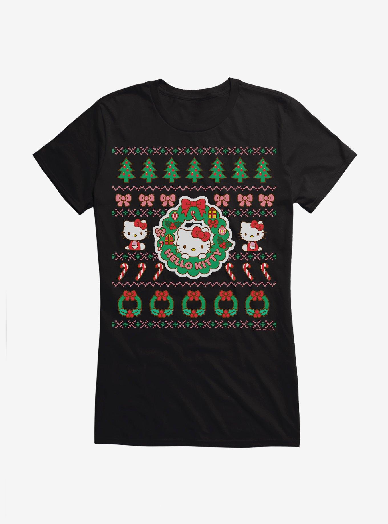 Hello Kitty Ugly Christmas Pattern Girls T-Shirt, , hi-res
