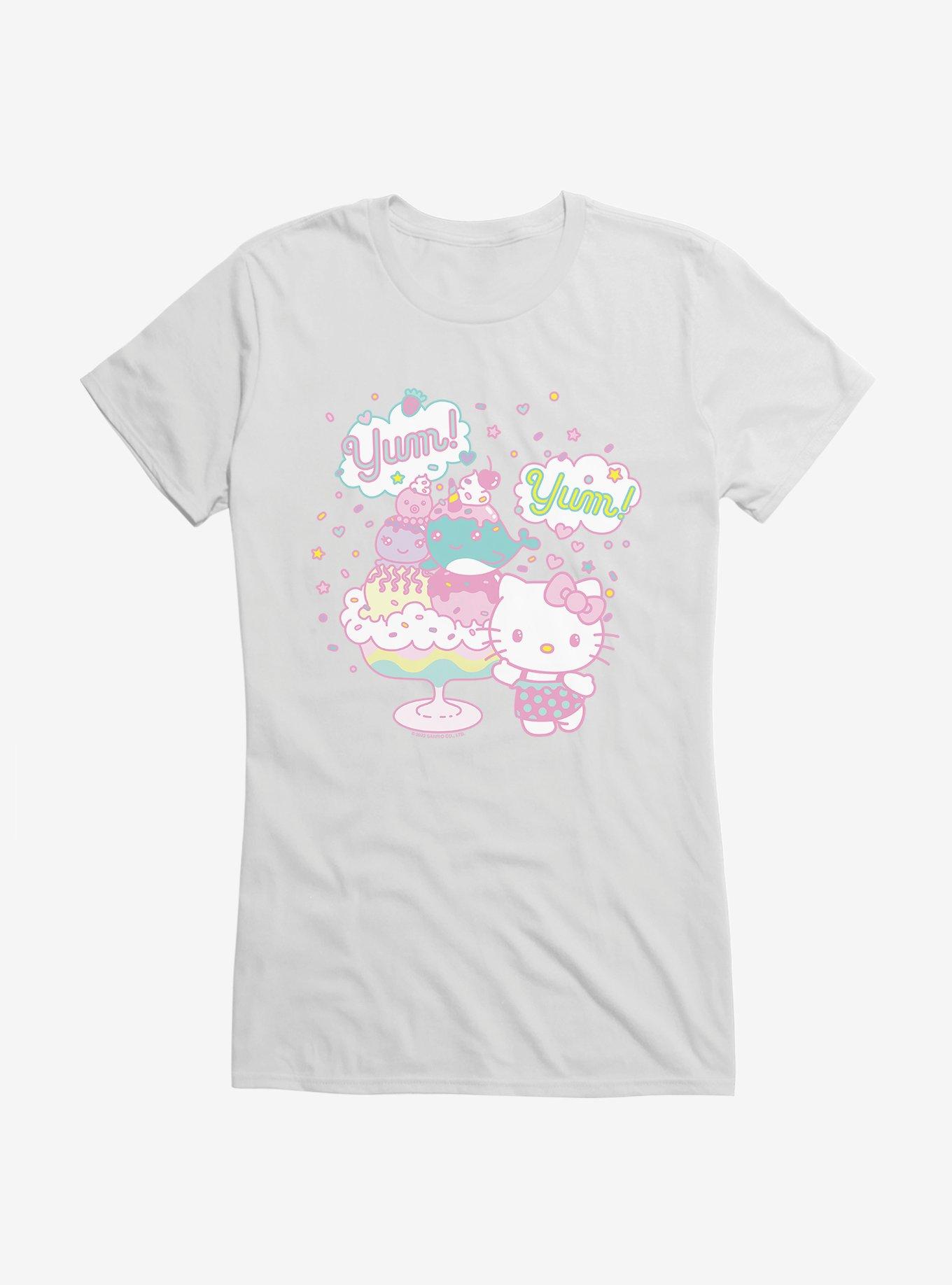 Hello Kitty Kawaii Vacation Dessert Time Girls T-Shirt, WHITE, hi-res