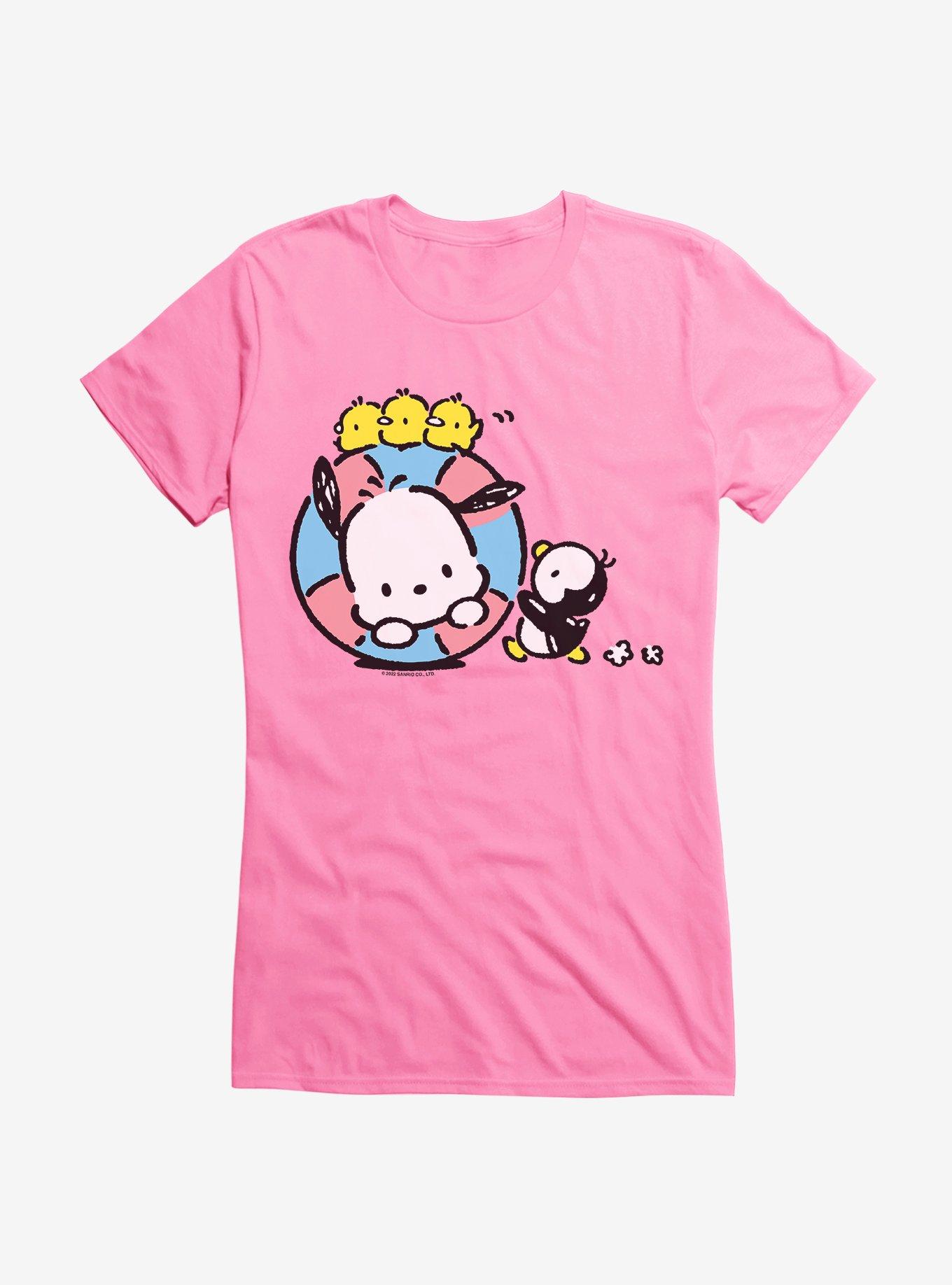 Pochacco Swimming With Friends Girls T-Shirt, AZAELEA PINK, hi-res