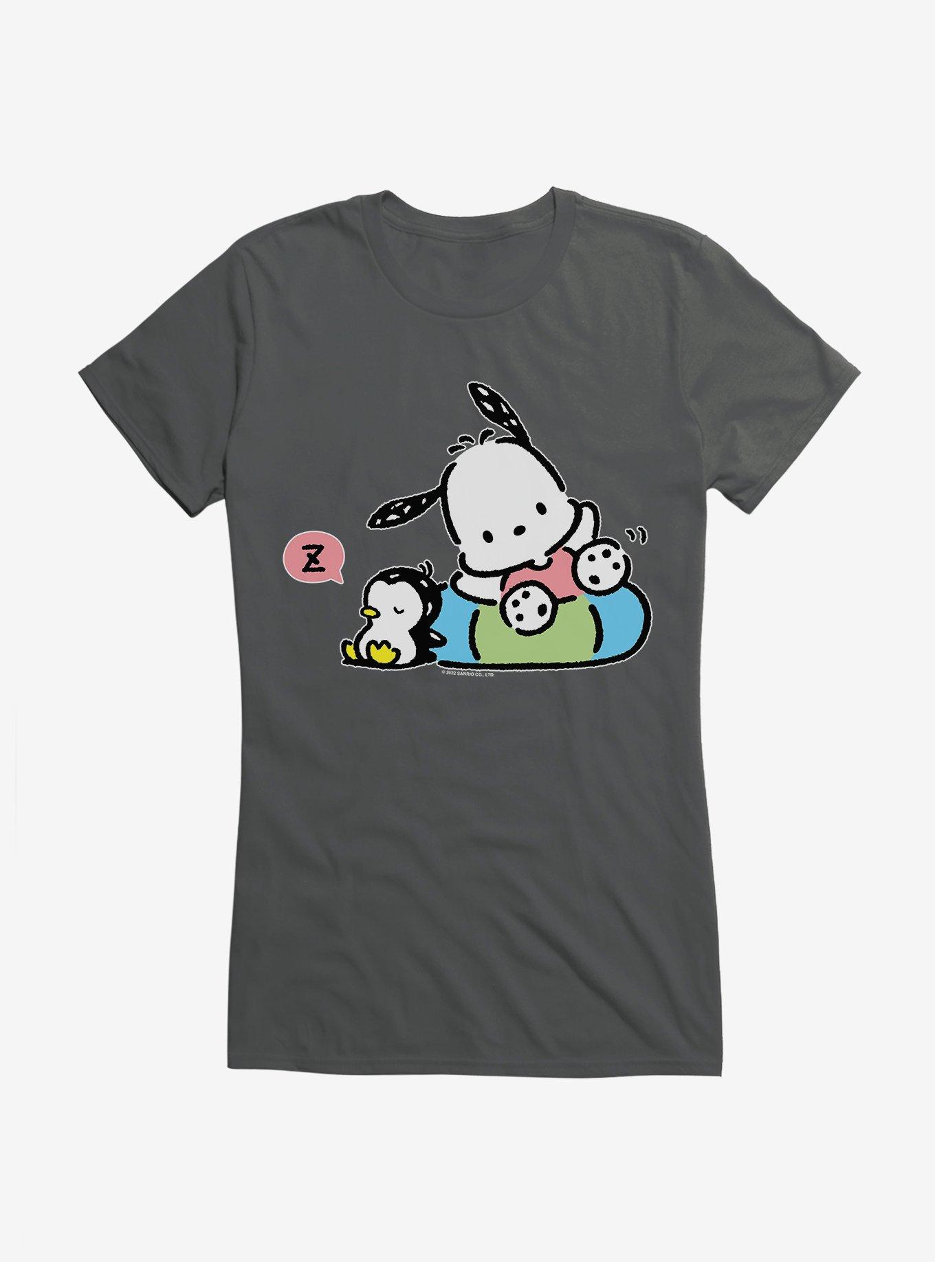 Pochacco Swimming & Good Vibes Girls T-Shirt, CHARCOAL, hi-res