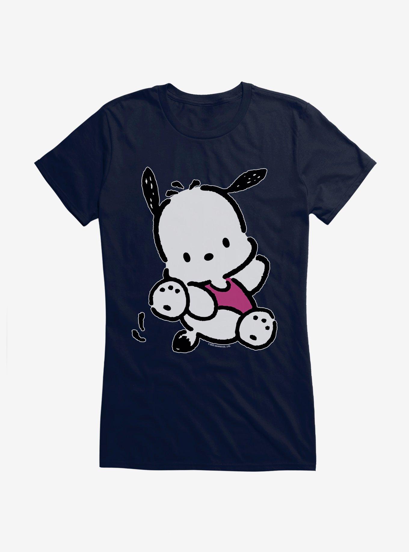 Pochacco Here For Fun Leaps Girls T-Shirt, NAVY, hi-res