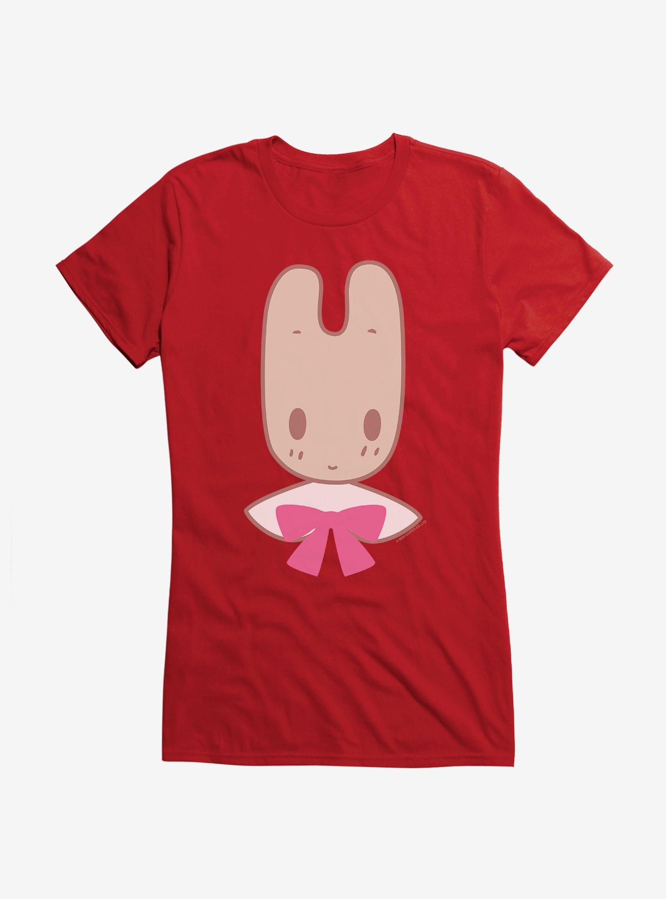 Marron Cream Pink Bow Bunny Girls T-Shirt
