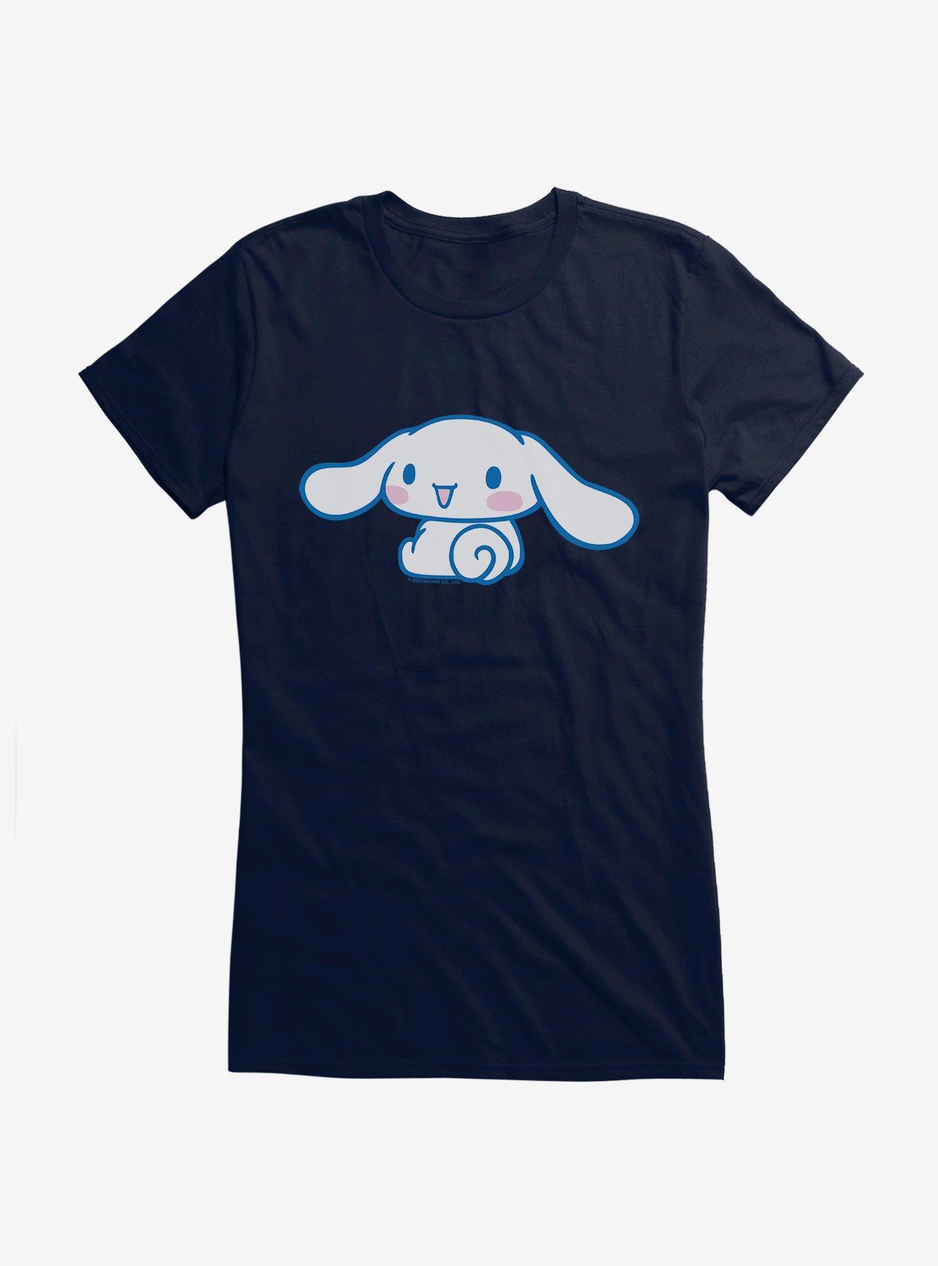 Cinnamoroll Sitting And All Smiles Girls T-Shirt, NAVY, hi-res