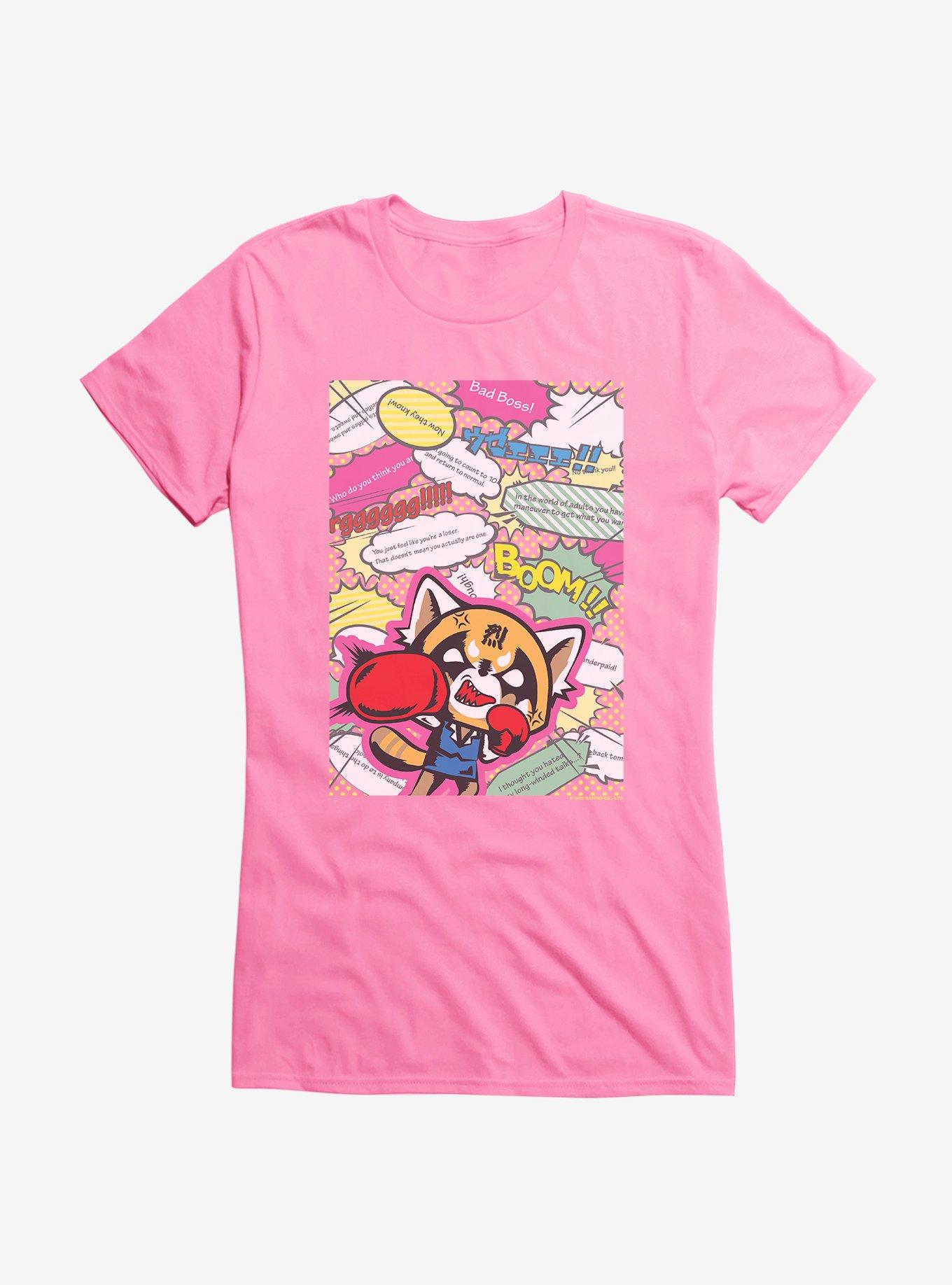 Aggretsuko Fighting Words Girls T-Shirt, , hi-res