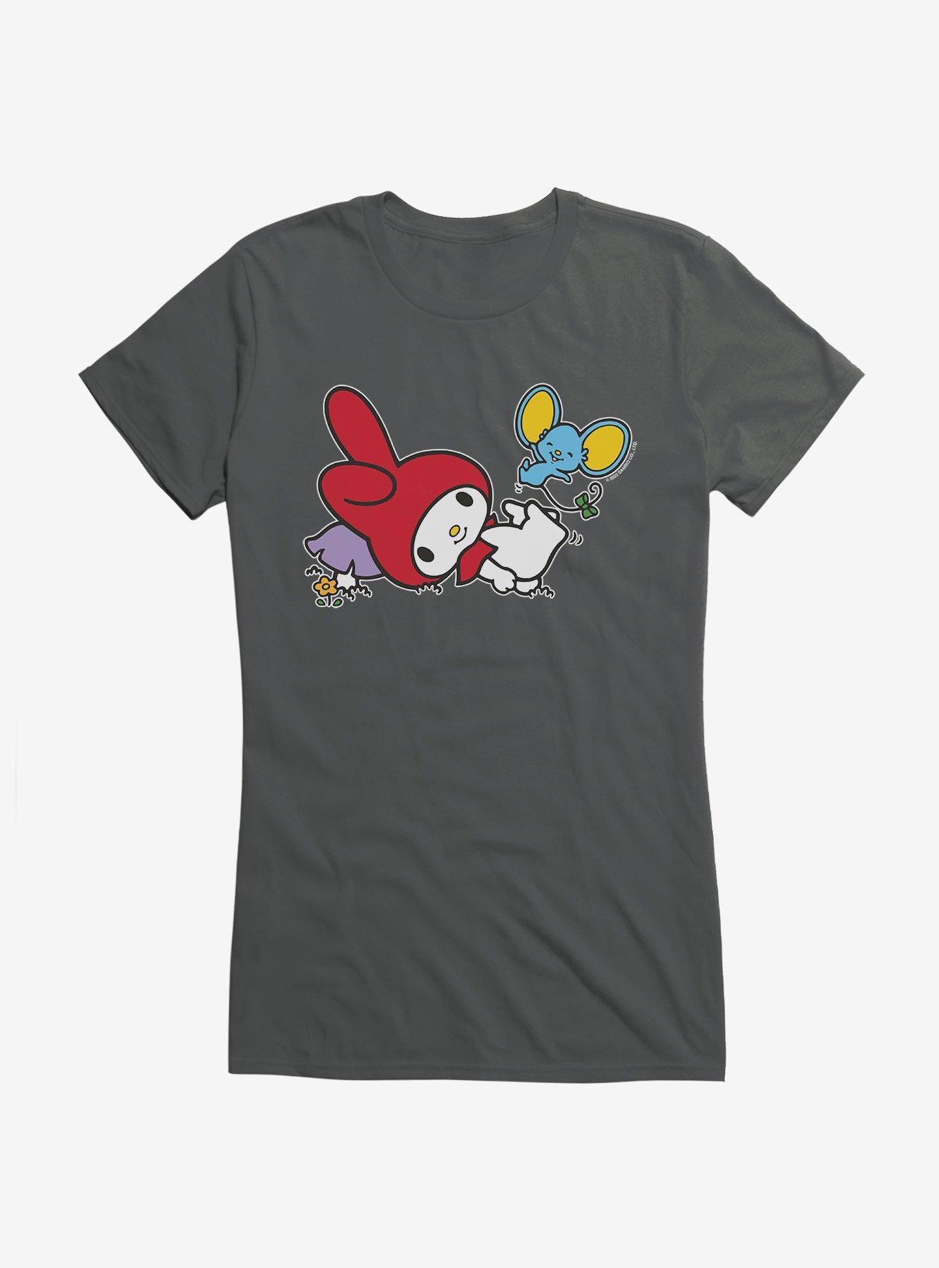 My Melody Adventure With Flat Girls T-Shirt, CHARCOAL, hi-res